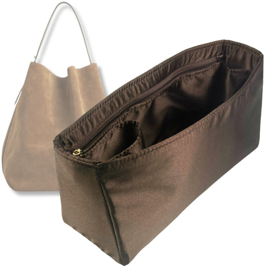 Bag Insert for (Toteme, Belted suede tote) Organizer Tote Purse Organiser Liner Shaper [Premium Silk Material]