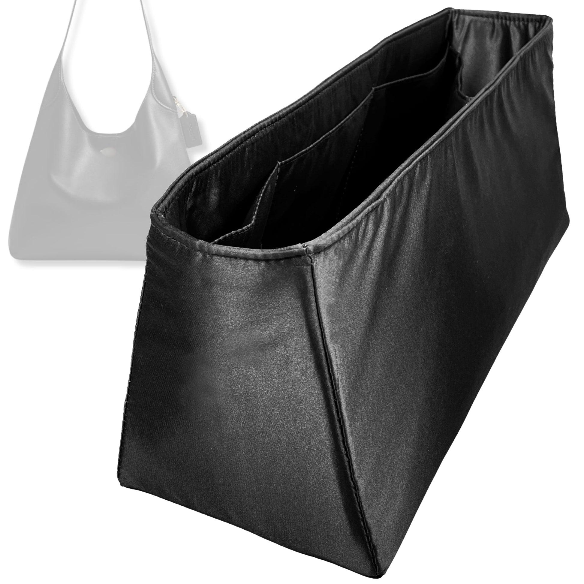 Bag Insert for (Coach, BROOKLYN SHOULDER BAG 34) Organizer Tote Purse Organiser Liner Shaper [Premium Silk Material]
