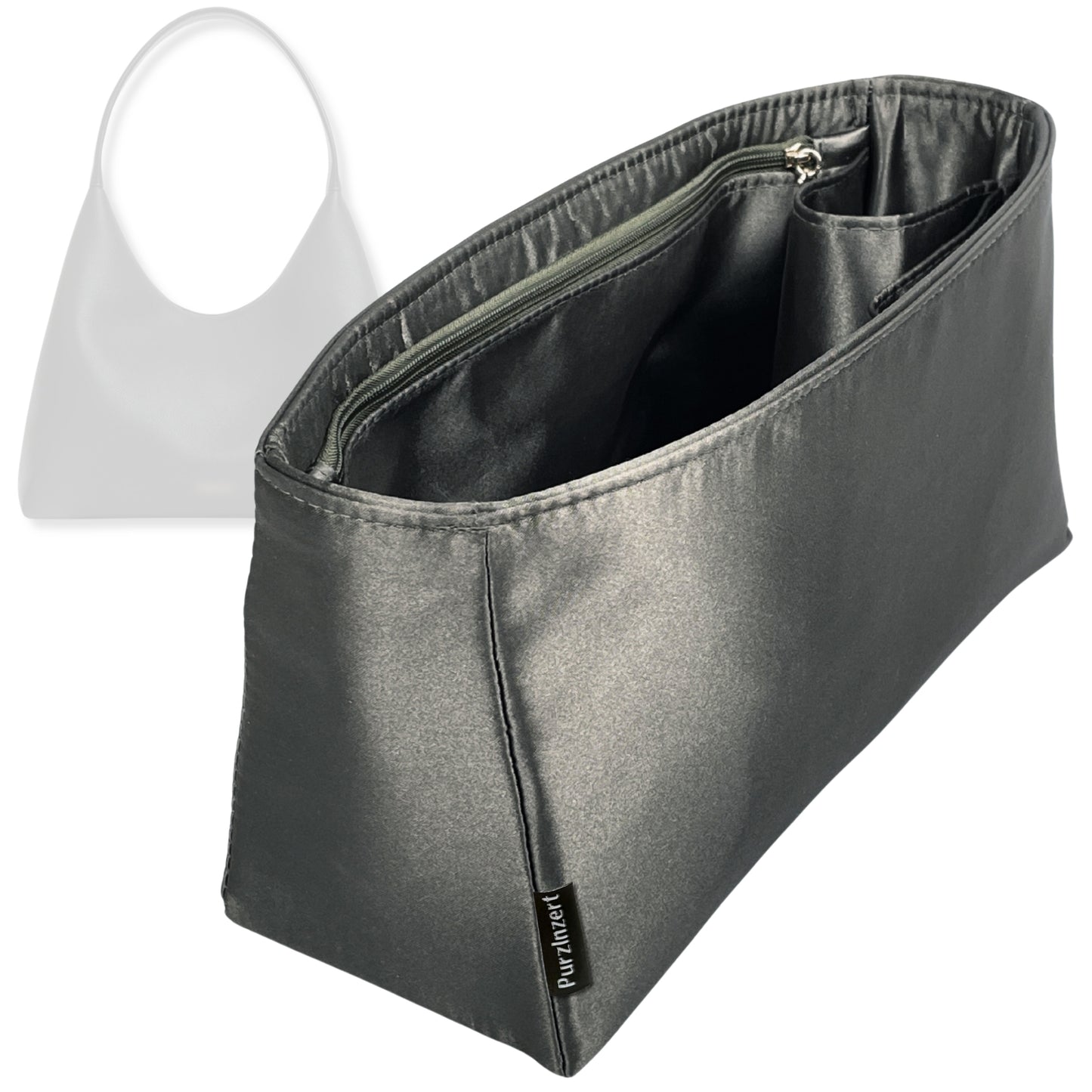 Bag Insert for (Mansur Gavriel, Candy Hobo) Organizer Tote Purse Organiser Liner Shaper [Premium Silk Material]