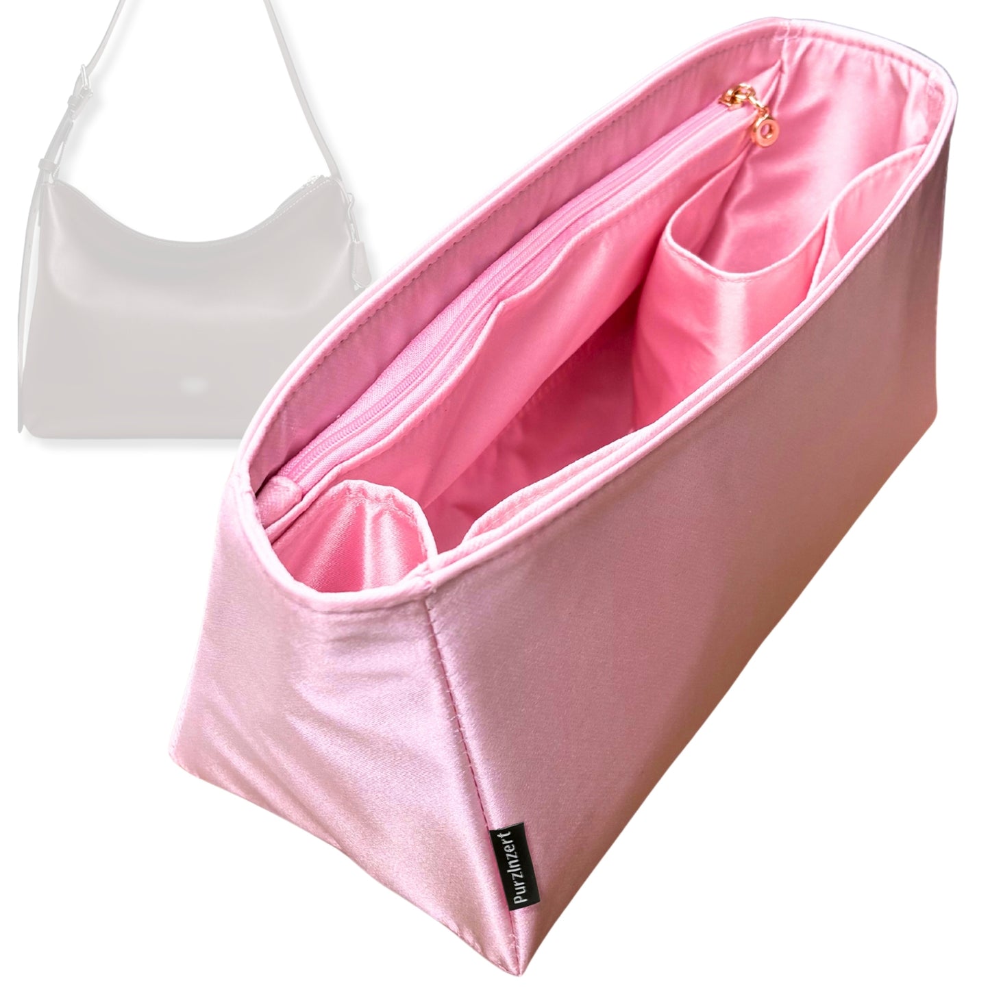 Bag Insert for (Coach, MOTT MESSENGER BAG 38) Organizer Tote Purse Organiser Liner Shaper [Premium Silk Material]