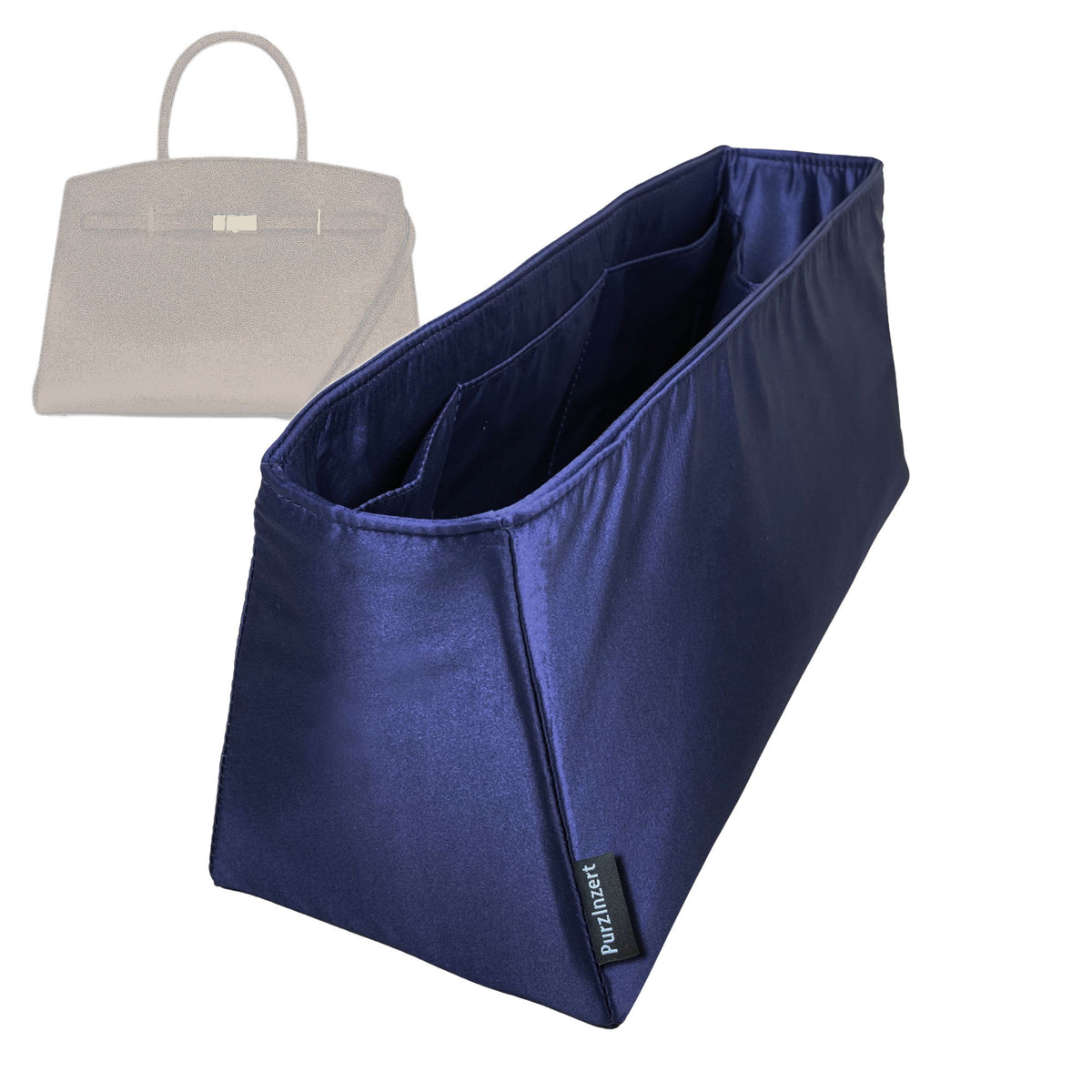 Bag Insert for (DeMellier, The Midi Hudson) Organizer Tote Purse Organiser Liner Shaper [Premium Silk Material]