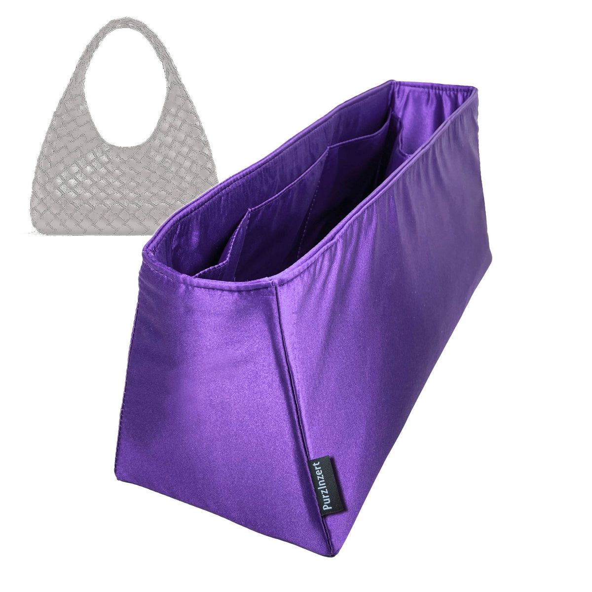Bag Insert for (Bottega Veneta, Small Campana) Organizer Tote Purse Organiser Liner Shaper [Premium Silk Material]