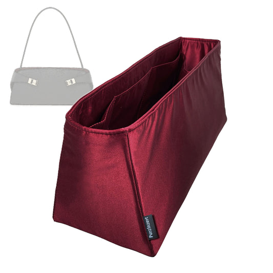 Bag Insert for (Ferragamo, Hug East-West shoulder bag) Organizer Tote Purse Organiser Liner Shaper [Premium Silk Material]