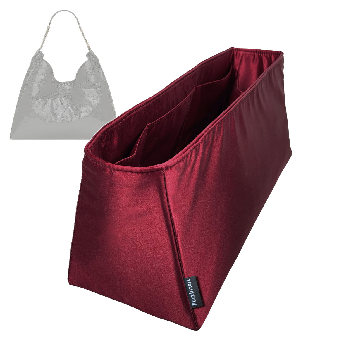 Bag Insert for (Saint Laurent (YSL), HORTENSE Hobo) Organizer Tote Purse Organiser Liner Shaper [Premium Silk Material]