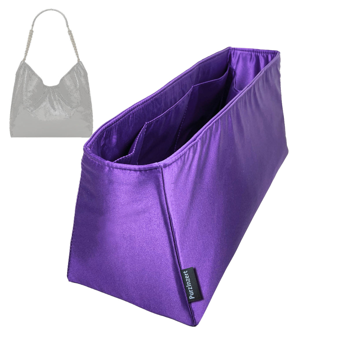 Bag Insert for (Saint Laurent (YSL), HORTENSE Small Hobo) Organizer Tote Purse Organiser Liner Shaper [Premium Silk Material]
