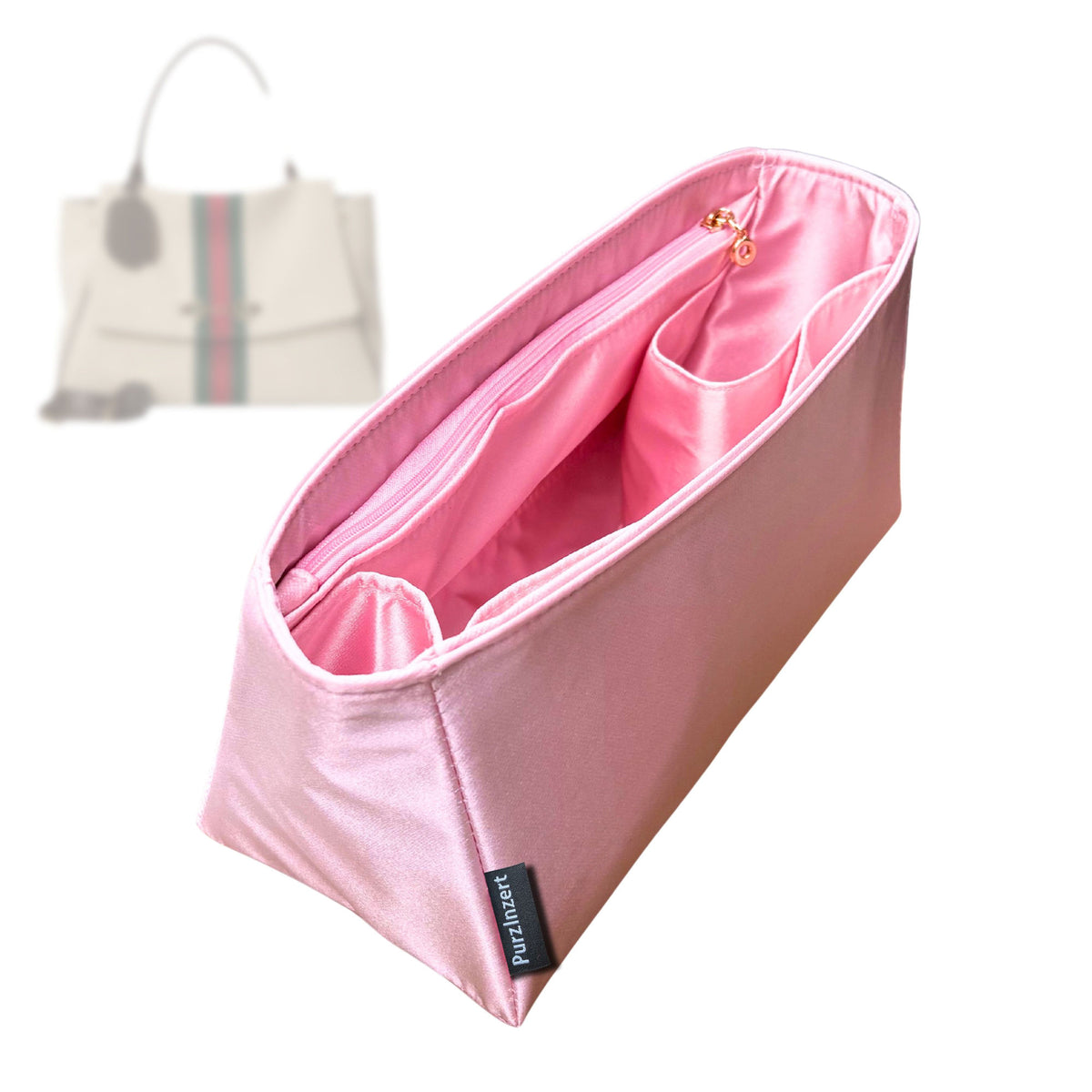 Bag Insert for (Gucci, Paparazzo Large Top Handle Bag) Organizer Tote Purse Organiser Liner Shaper [Premium Silk Material]