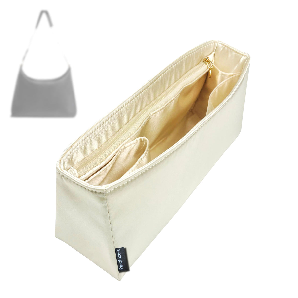 Bag Insert for (Dior, Large Diorly Bag) Organizer Tote Purse Organiser Liner Shaper [Premium Silk Material]