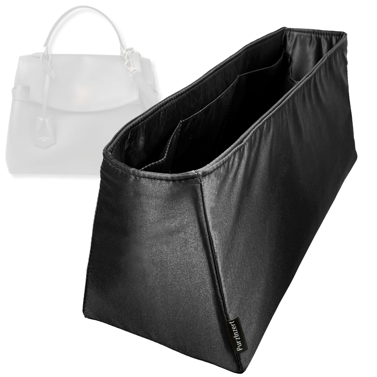 Bag Insert for (LV, Lockme Ever MM (Medium)) Organizer Tote Purse Organiser Liner Shaper [Premium Silk Material]