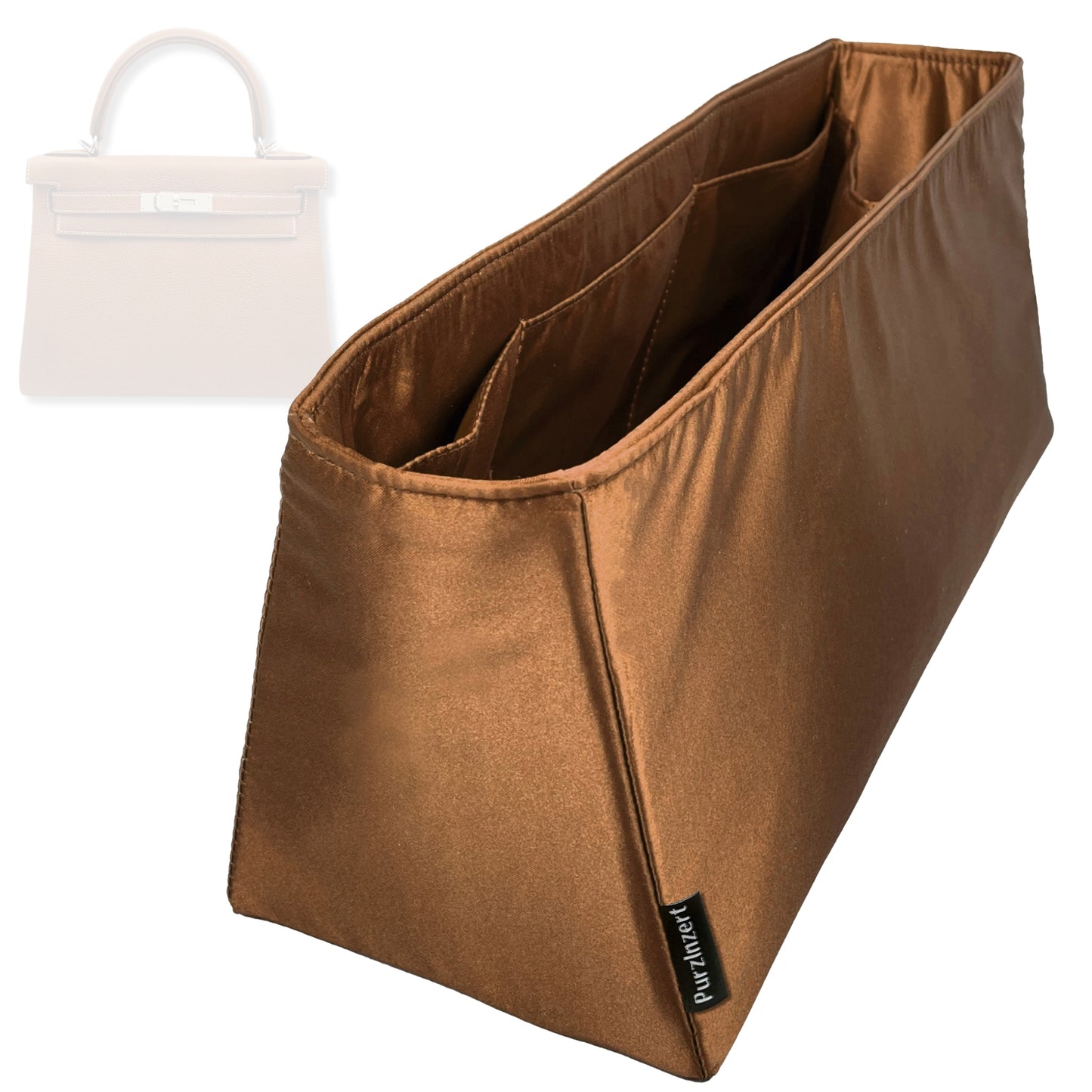 Bag Insert for (Hermes, Kelly 20) Organizer Tote Purse Organiser Liner Shaper [Premium Silk Material]