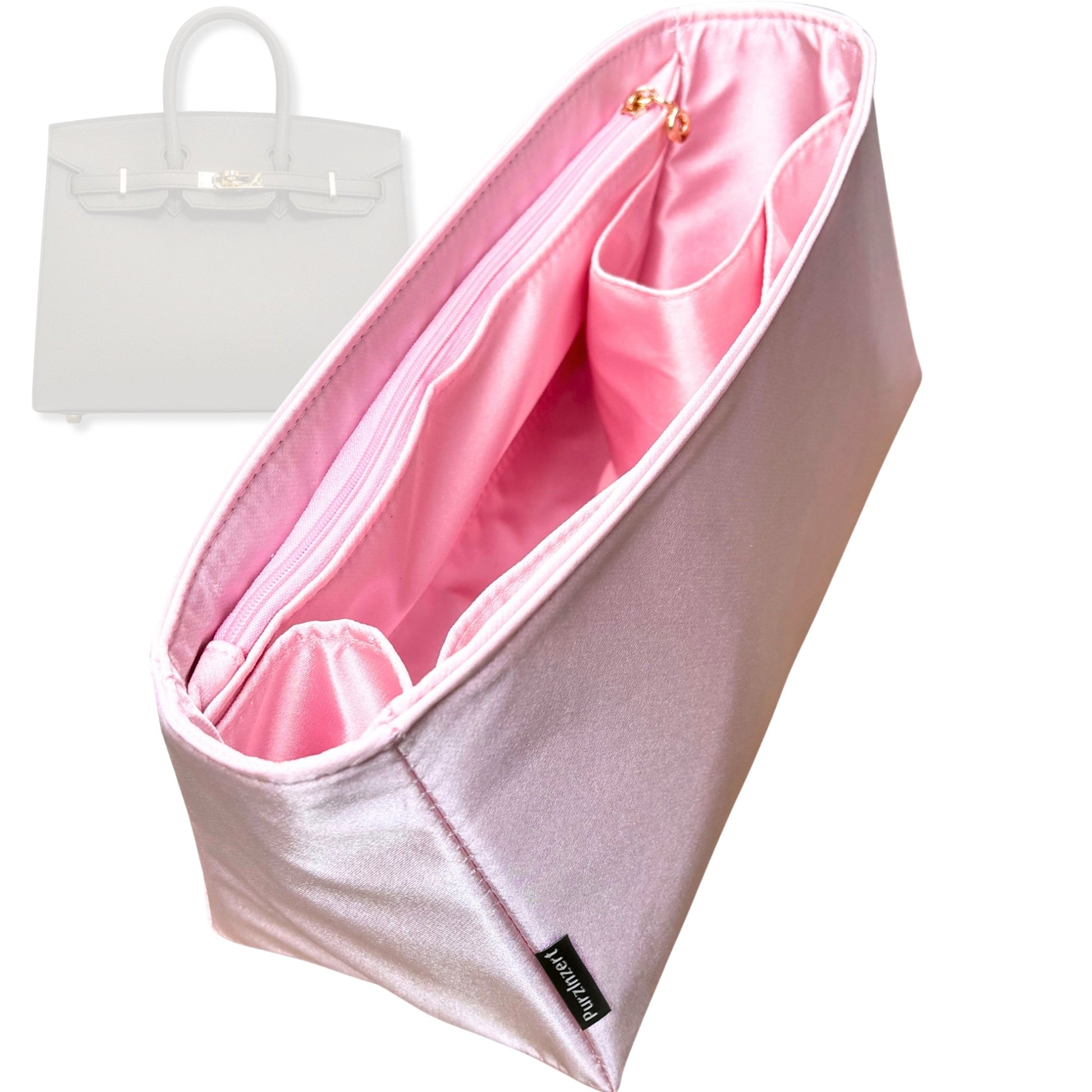 Bag Insert for (Hermes, Birkin 30) Organizer Tote Purse Organiser Liner Shaper [Premium Silk Material]