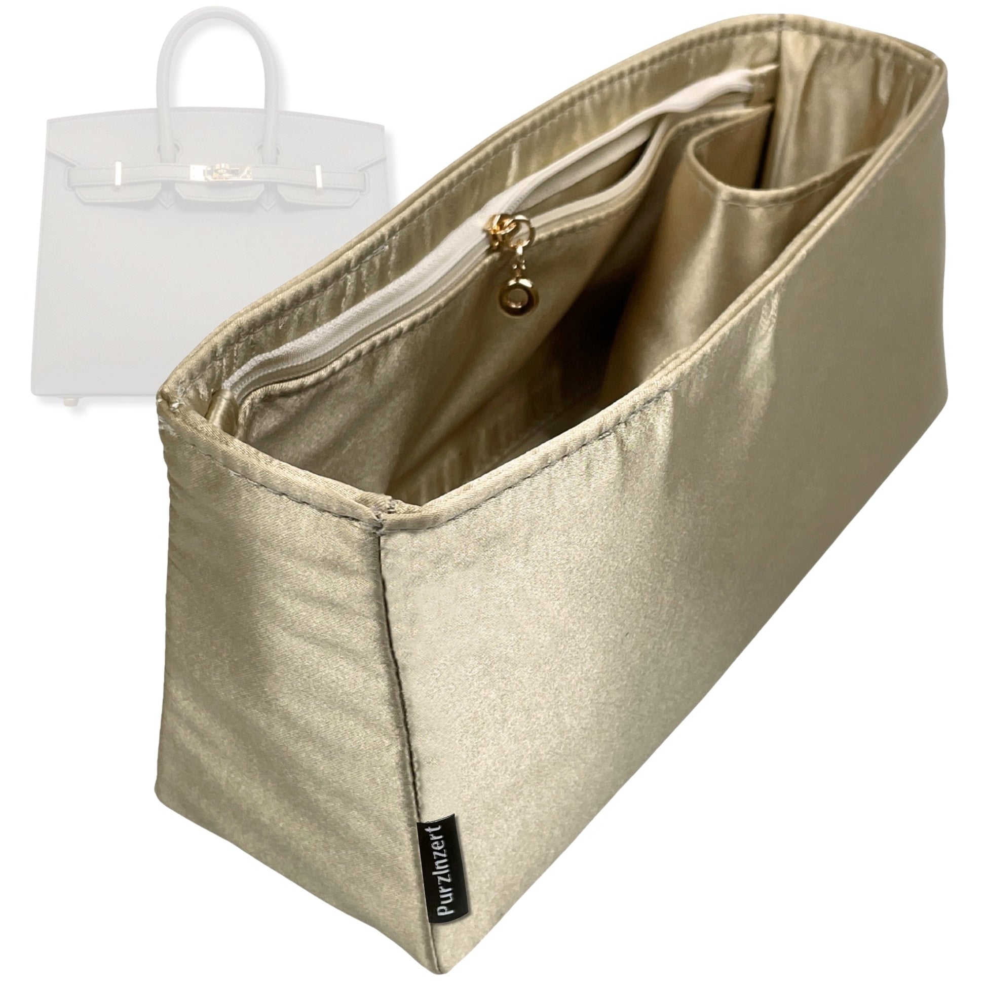 Bag Insert for (Hermes, Birkin 40) Organizer Tote Purse Organiser Liner Shaper [Premium Silk Material]