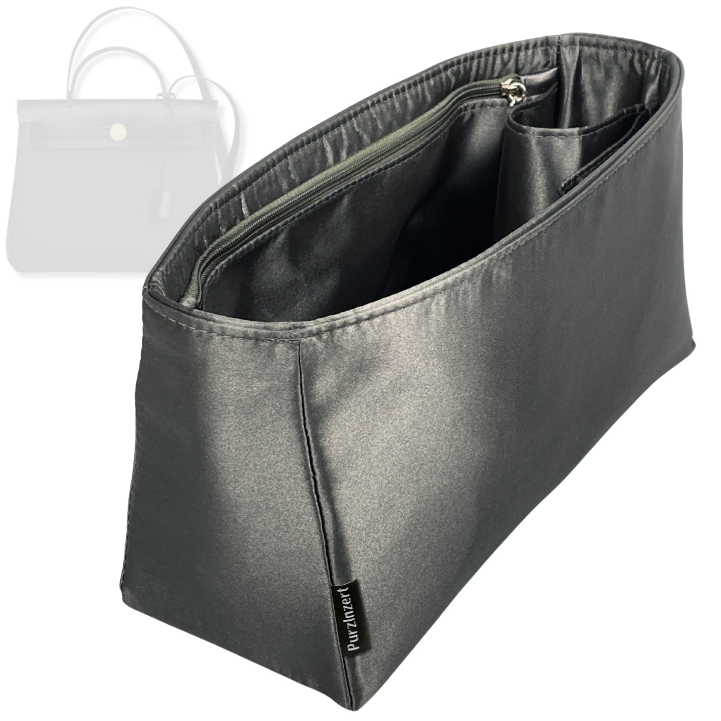 Bag Insert for (Hermes, Herbag Zip 31) Organizer Tote Purse Organiser Liner Shaper [Premium Silk Material]