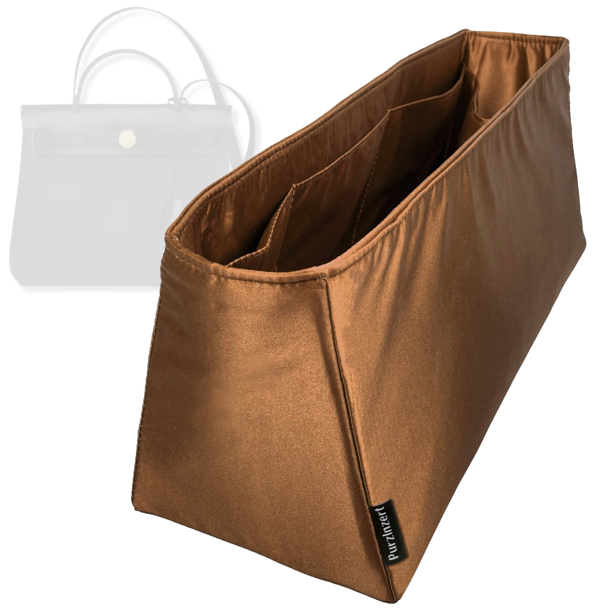 Bag Insert for (Hermes, Herbag Zip 39) Organizer Tote Purse Organiser Liner Shaper [Premium Silk Material]