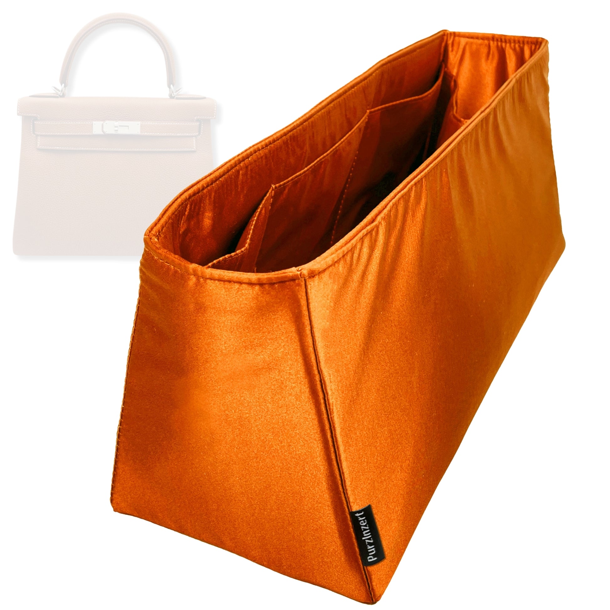 Bag Insert for (Hermes, Kelly 25) Organizer Tote Purse Organiser Liner Shaper [Premium Silk Material]