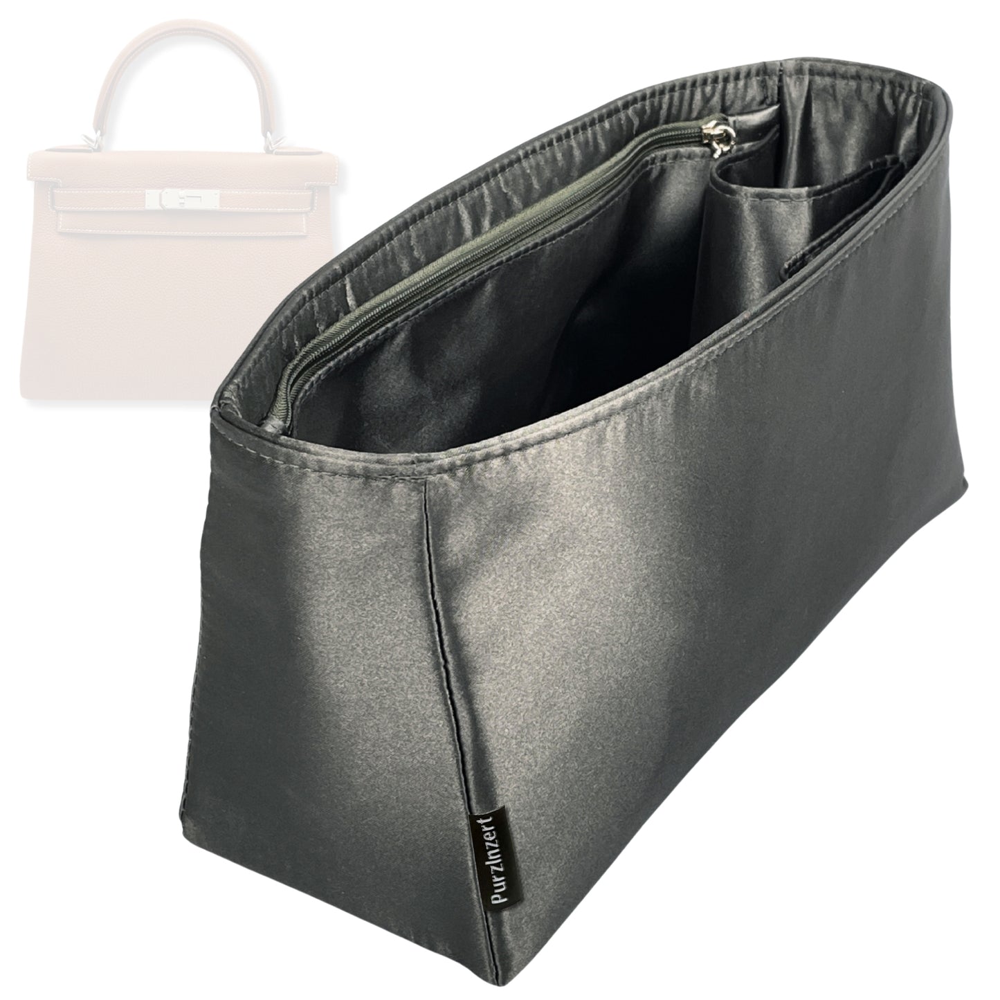 Bag Insert for (Hermes, Kelly 28) Organizer Tote Purse Organiser Liner Shaper [Premium Silk Material]