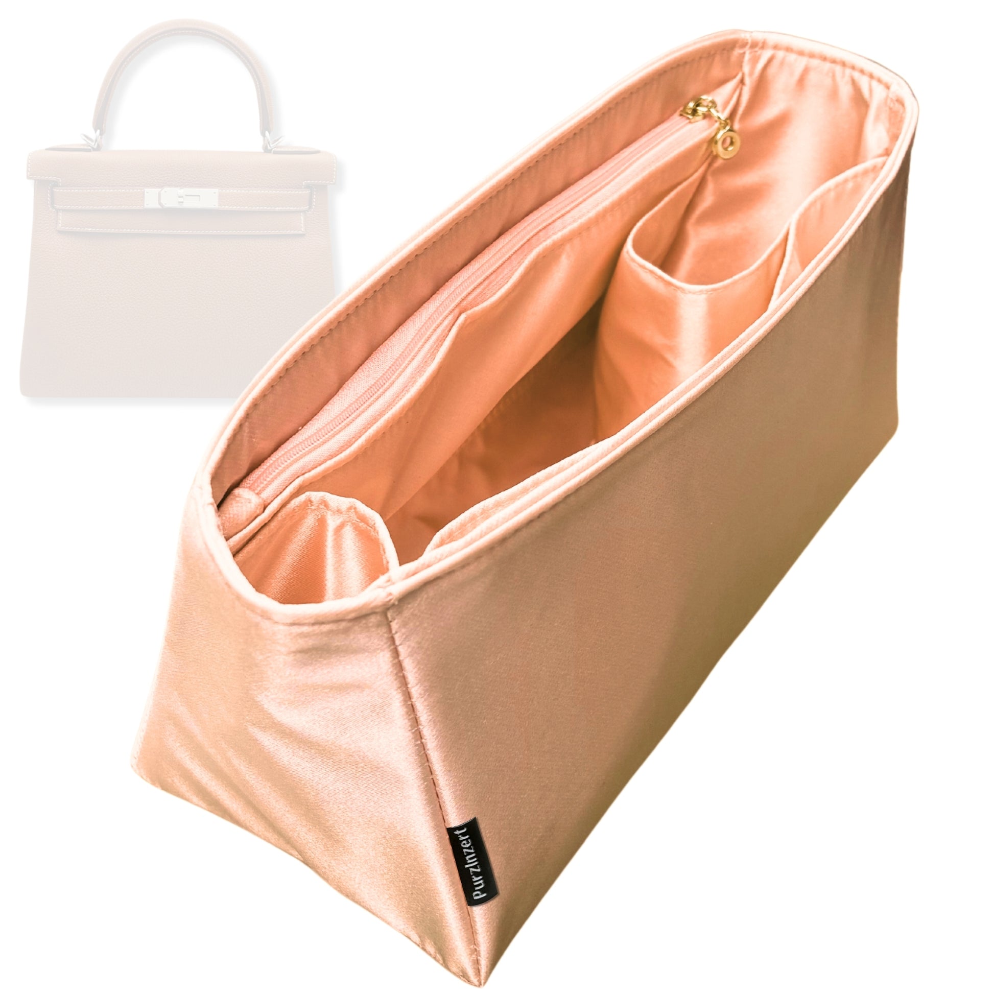 Bag Insert for (Hermes, Kelly 35) Organizer Tote Purse Organiser Liner Shaper [Premium Silk Material]