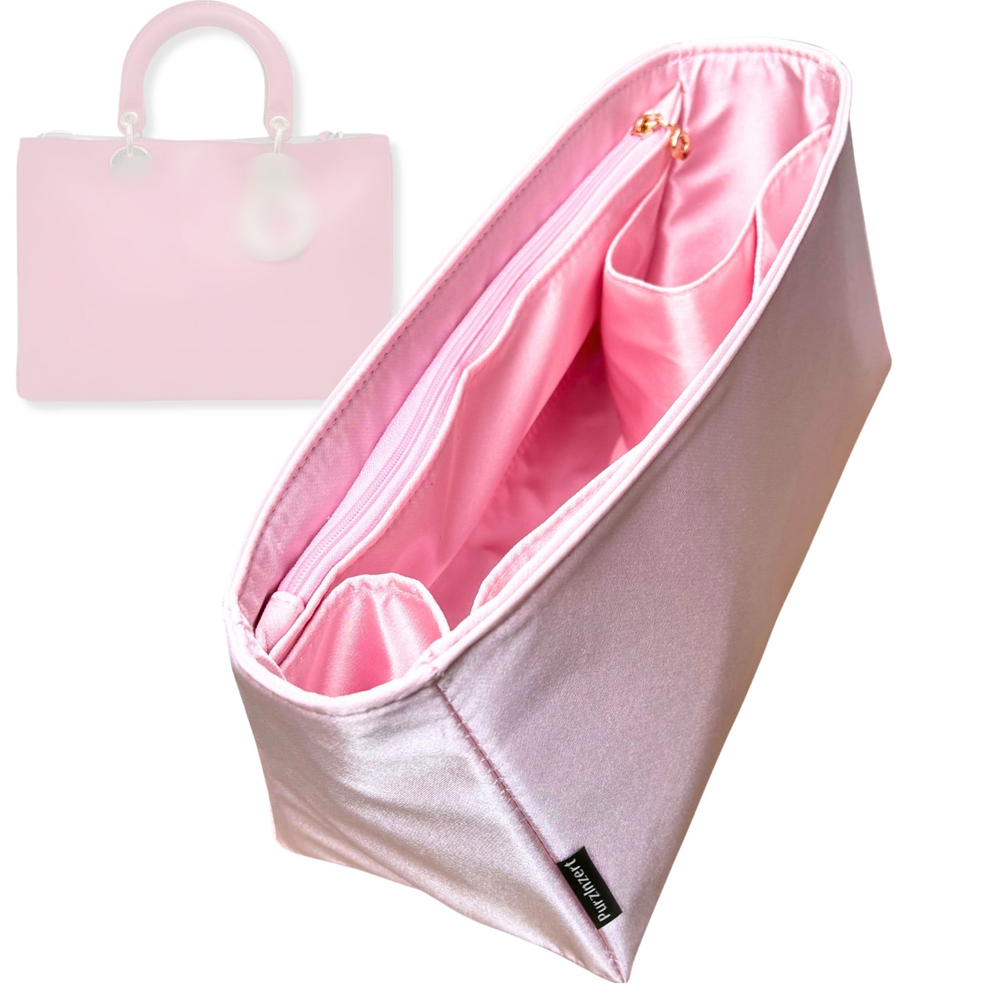 Bag Insert for (Dior, Diorissimo Small Bag) Organizer Tote Purse Organiser Liner Shaper [Premium Silk Material]