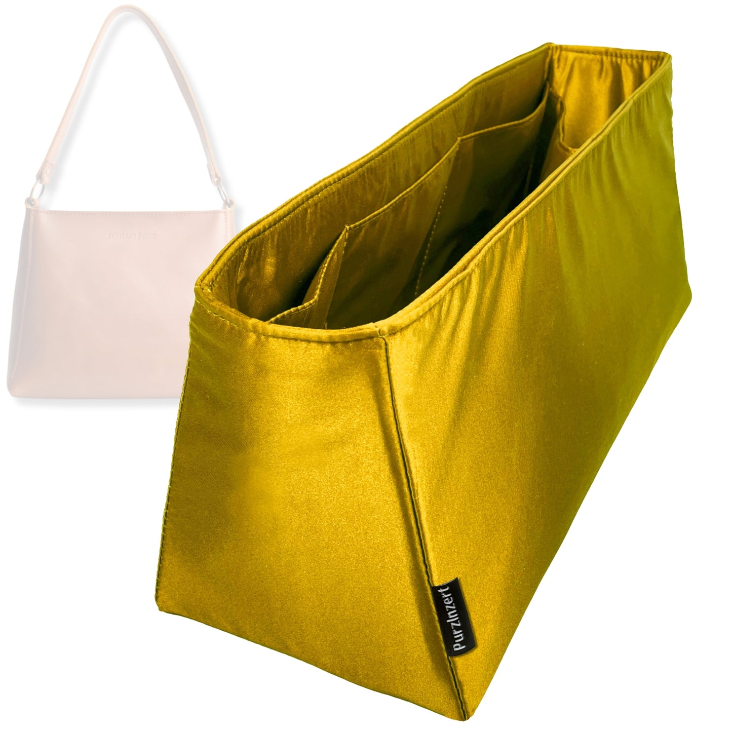 Bag Insert for (Portland Leather Goods, Triangle Shoulder Bag) Organizer Tote Purse Organiser Liner Shaper [Premium Silk Material]