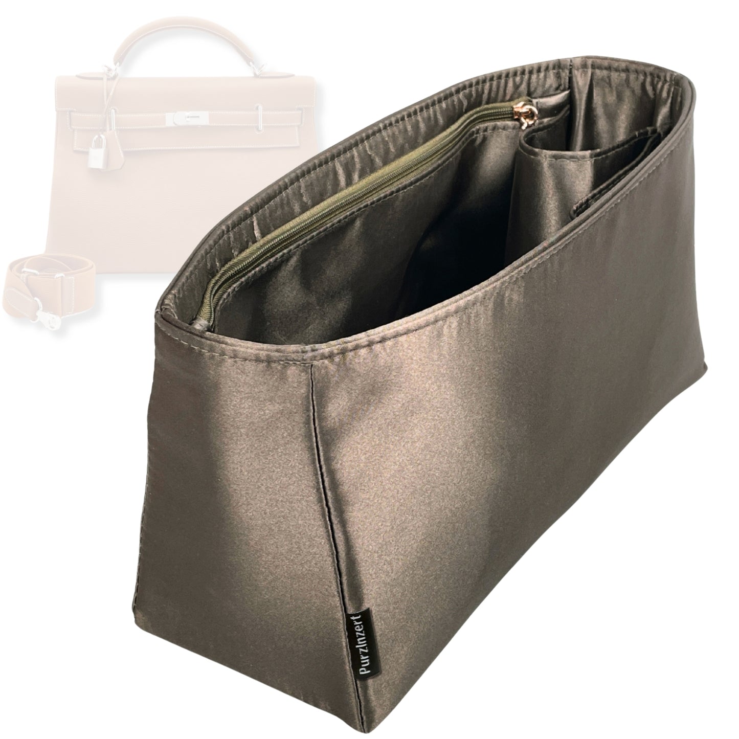 Bag Insert for (Hermes, Kelly 42 Maxi) Organizer Tote Purse Organiser Liner Shaper [Premium Silk Material]