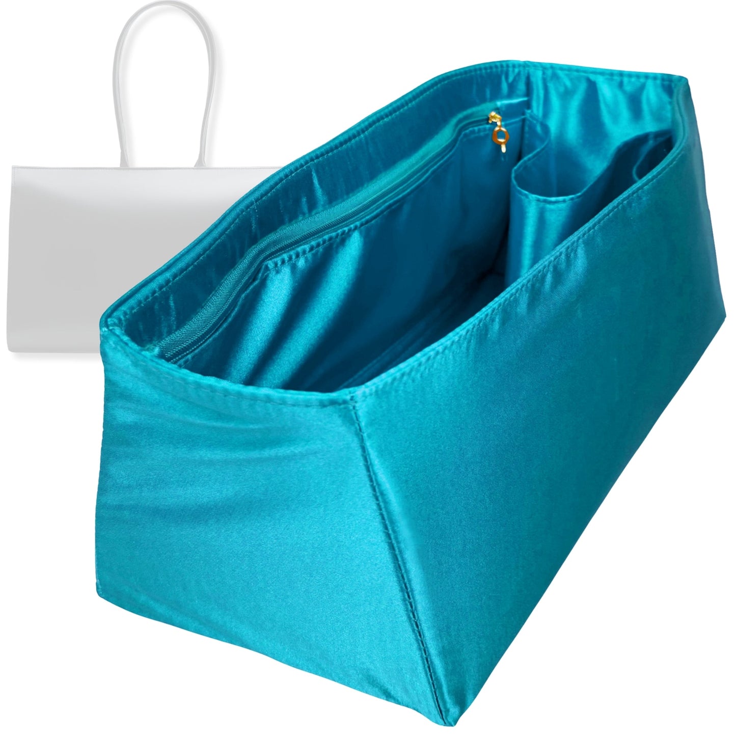 Bag Insert for (Poelle Atelier, Large Carolyn Tote Bag) Organizer Tote Purse Organiser Liner Shaper [Premium Silk Material]