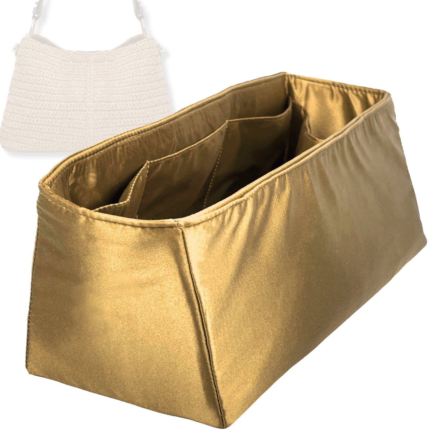 Bag Insert for (Strathberry, Lana Hobo) Organizer Tote Purse Organiser Liner Shaper [Premium Silk Material]