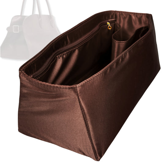 Bag Insert for (The Row, East West Margaux Bag) Organizer Tote Purse Organiser Liner Shaper [Premium Silk Material]