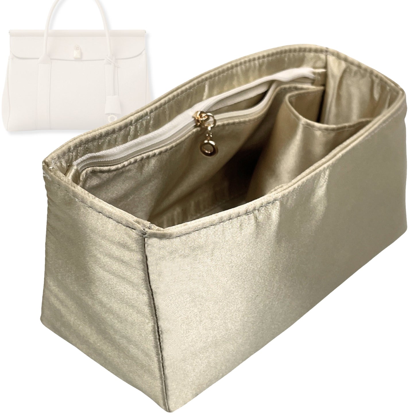 Bag Insert for (Loro Piana, Loom bag L25) Organizer Tote Purse Organiser Liner Shaper [Premium Silk Material]