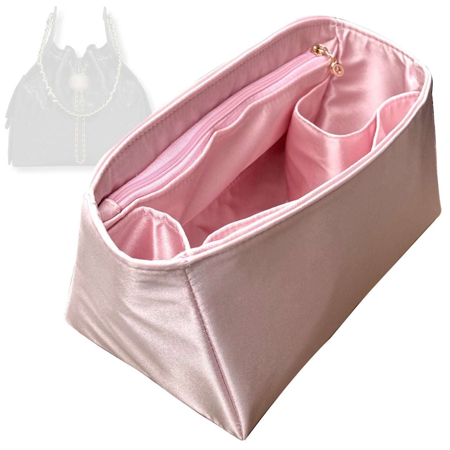 Bag Insert for (Chanel, 25 Small Handbag) Organizer Tote Purse Organiser Liner Shaper [Premium Silk Material]