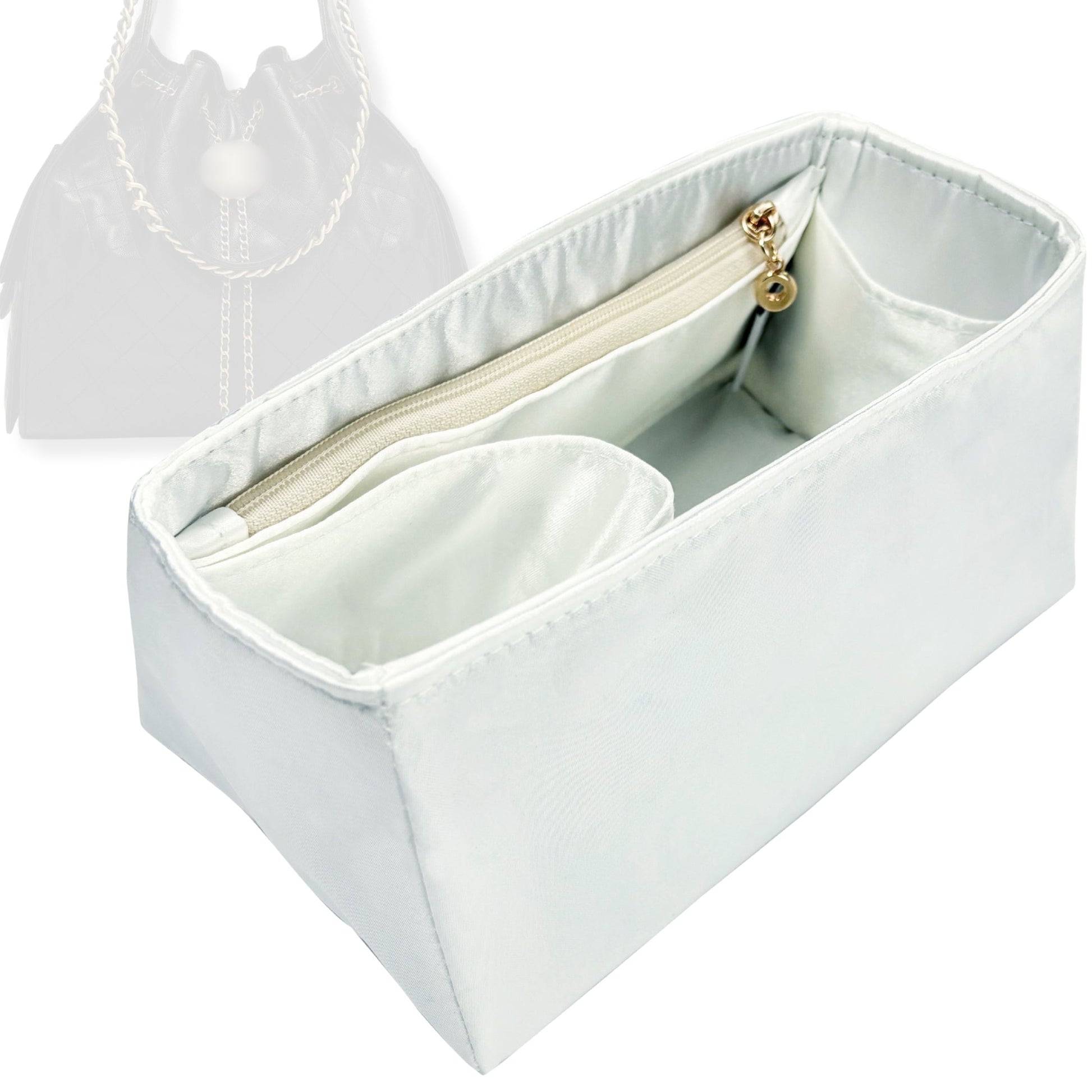 Bag Insert for (Chanel, 25 Large Handbag) Organizer Tote Purse Organiser Liner Shaper [Premium Silk Material]