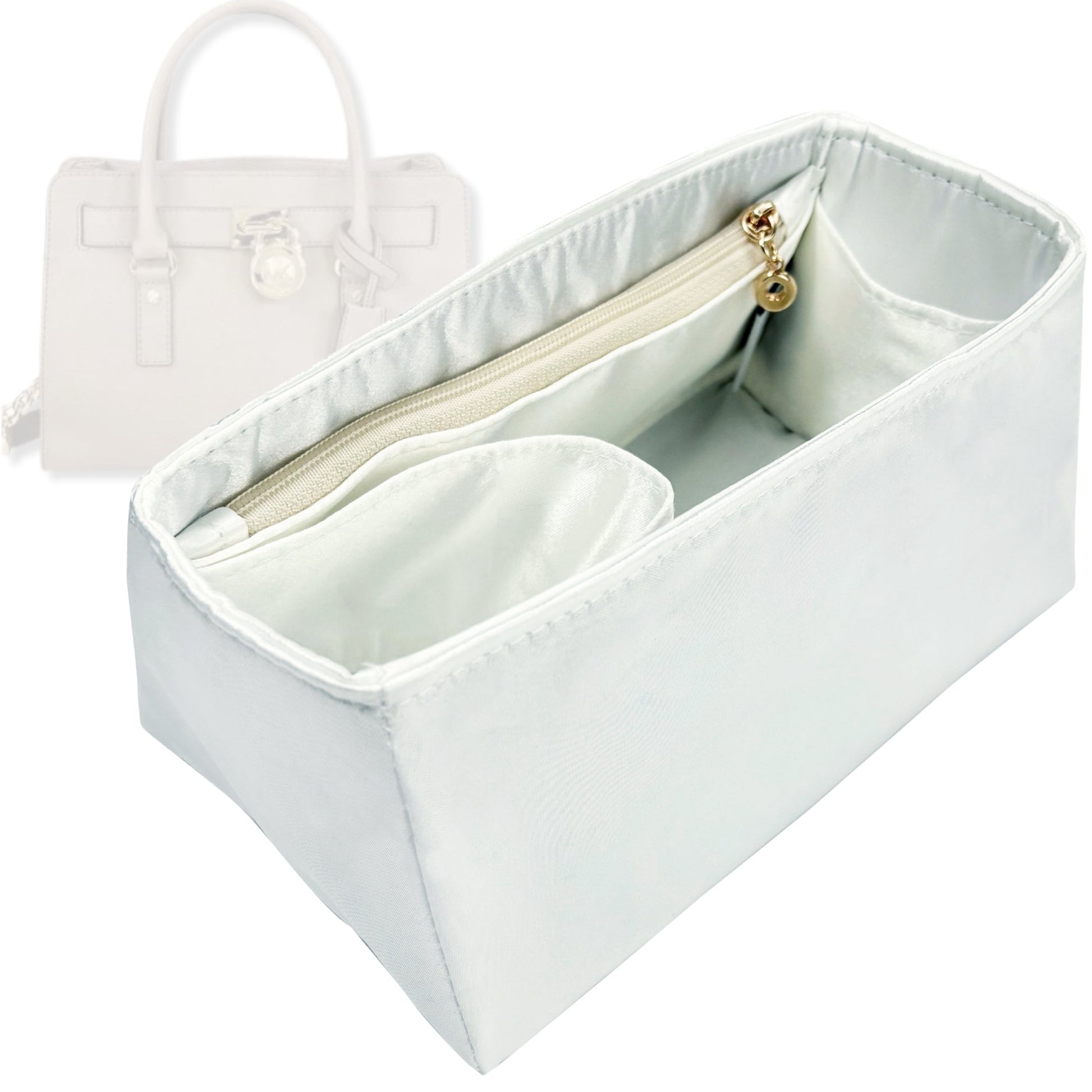 Bag Insert for (Michael Kors, Hamilton Medium Leather Satchel) Organizer Tote Purse Organiser Liner Shaper [Premium Silk Material]