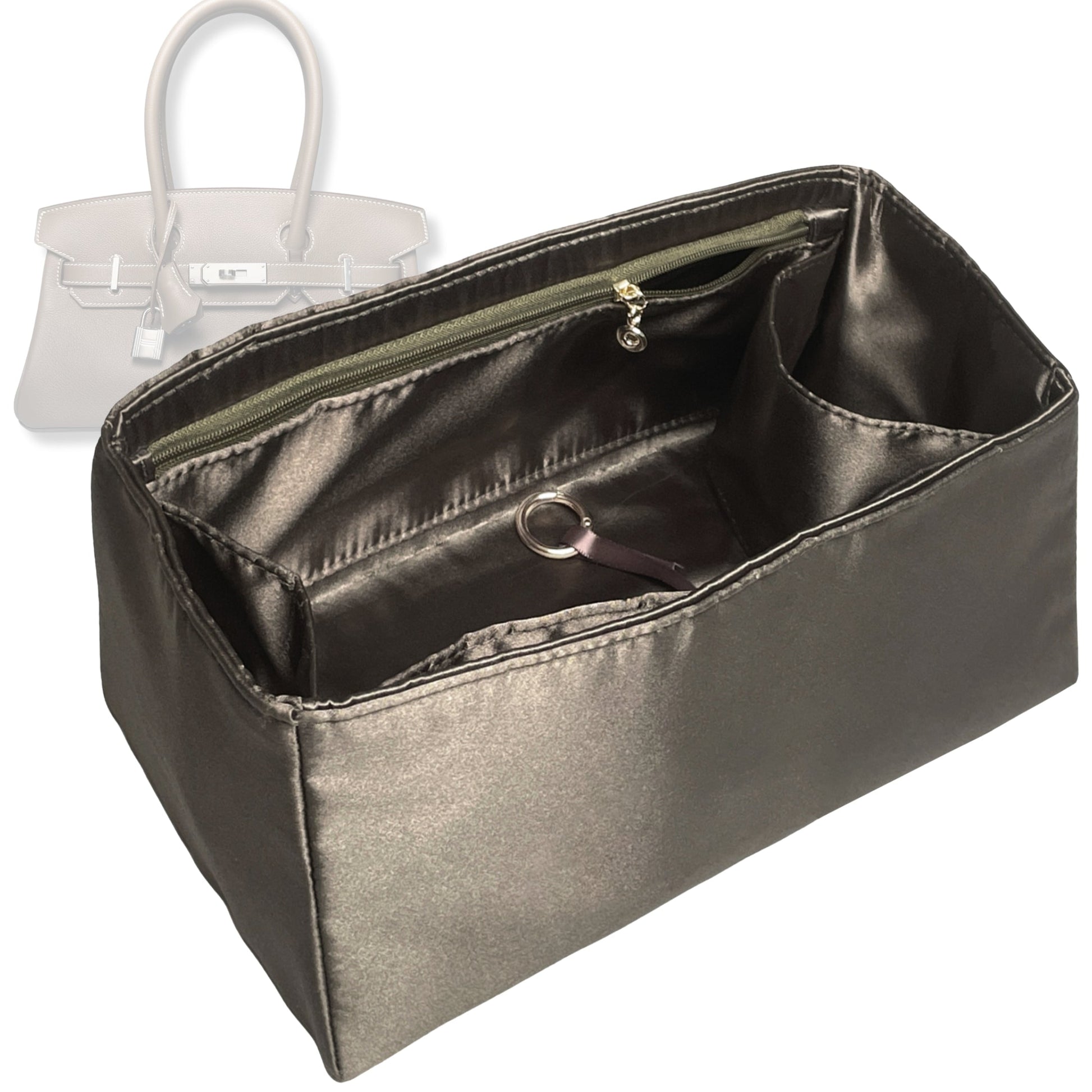 Bag Insert for (Hermes, Birkin Shoulder Light 29) Organizer Tote Purse Organiser Liner Shaper [Premium Silk Material]