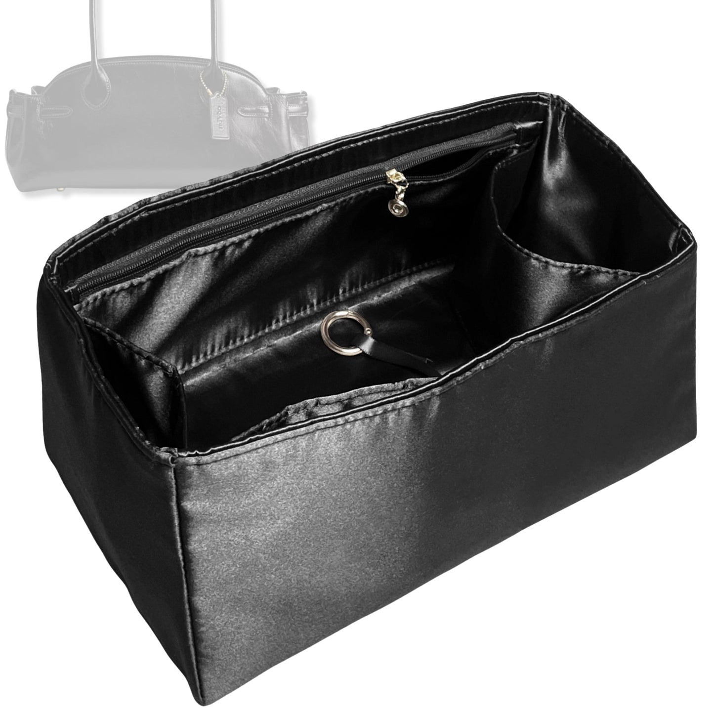 Bag Insert for (Coach, EMPIRE CARRYALL BAG 34) Organizer Tote Purse Organiser Liner Shaper [Premium Silk Material]