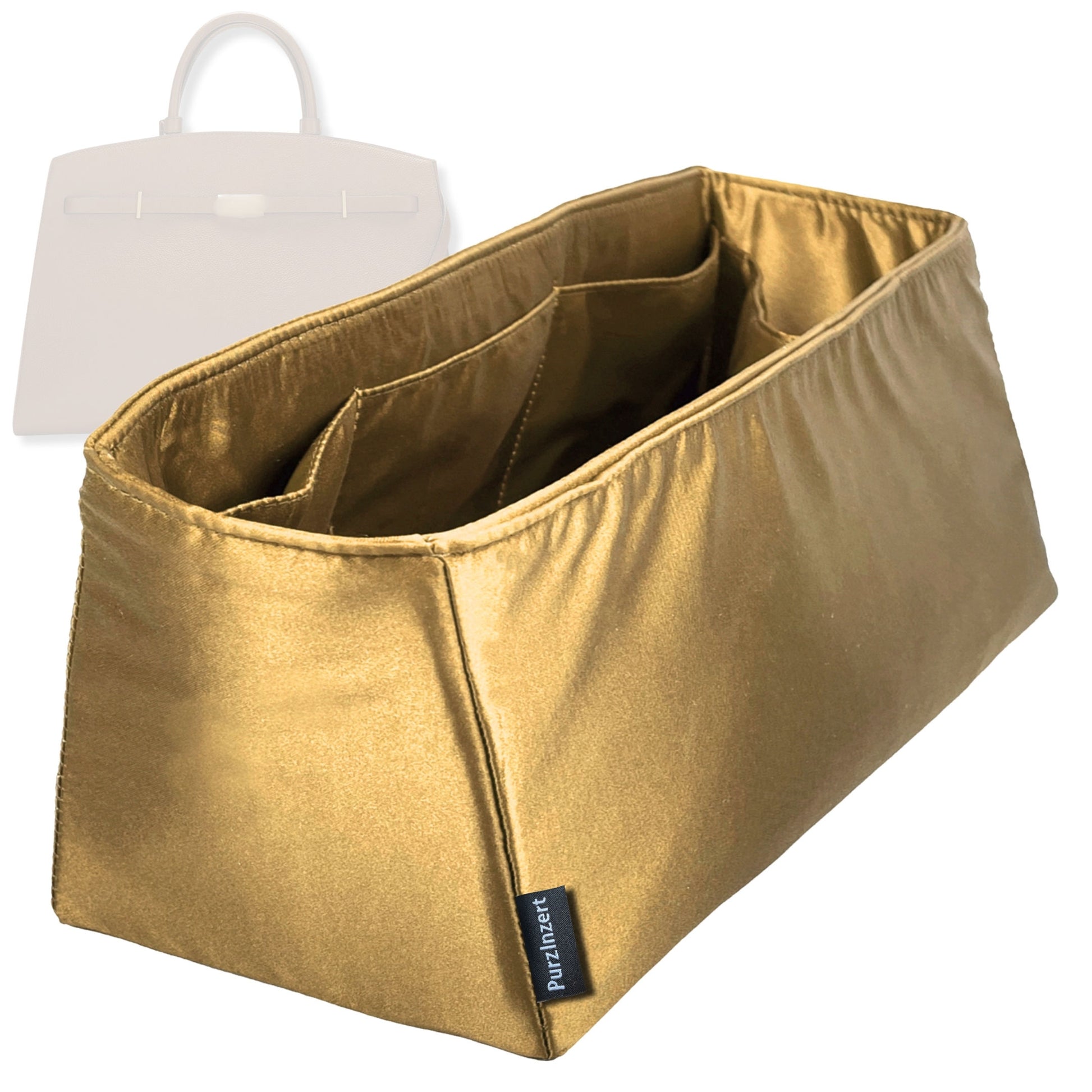 Bag Insert for (DeMellier, The Midi Hudson) Organizer Tote Purse Organiser Liner Shaper [Premium Silk Material]
