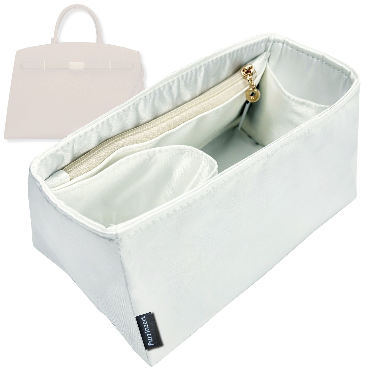 Bag Insert for (DeMellier, The Small Hudson) Organizer Tote Purse Organiser Liner Shaper [Premium Silk Material]