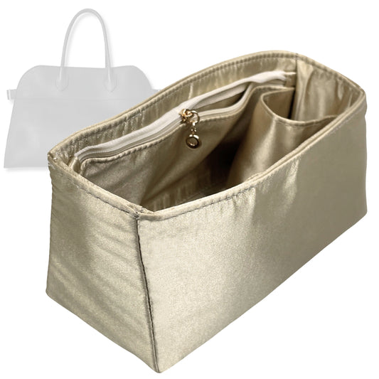 Bag Insert for (The Row, Soft Margaux 12 Bag in Leather) Organizer Tote Purse Organiser Liner Shaper [Premium Silk Material]