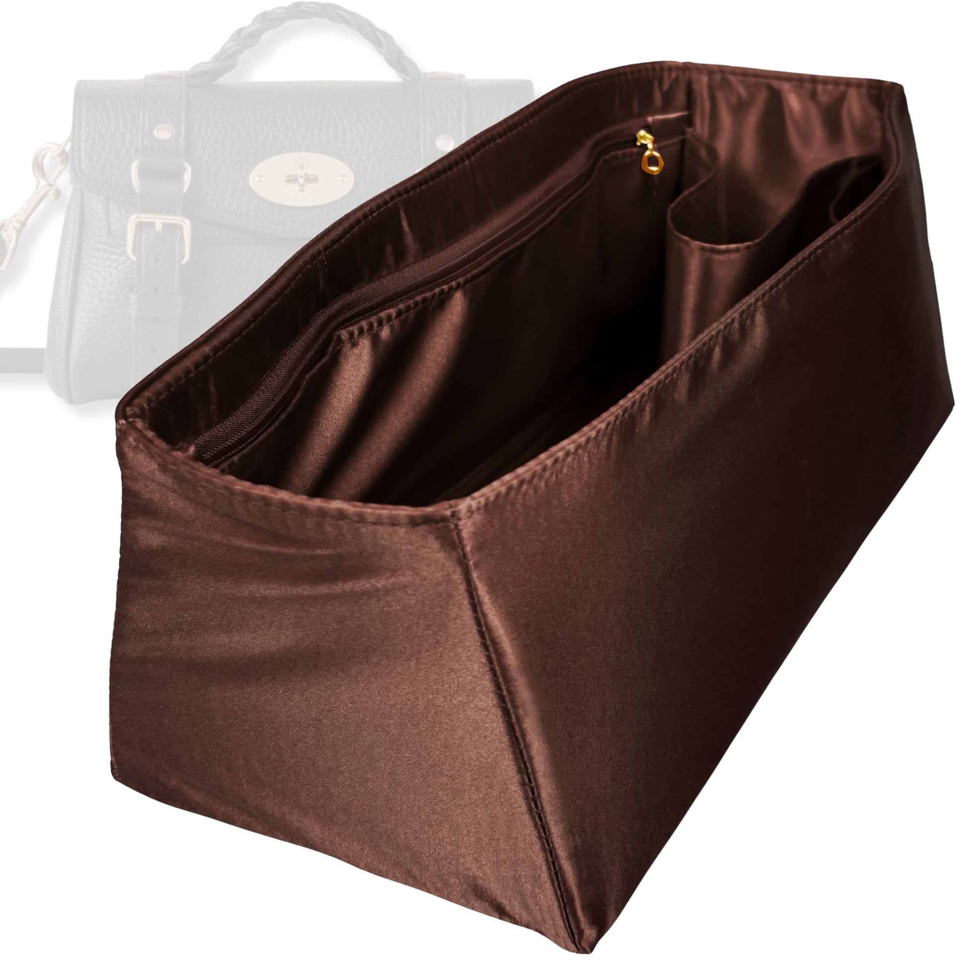 Bag Insert for (Mulberry, Alexa Oversized) Organizer Tote Purse Organiser Liner Shaper [Premium Silk Material]