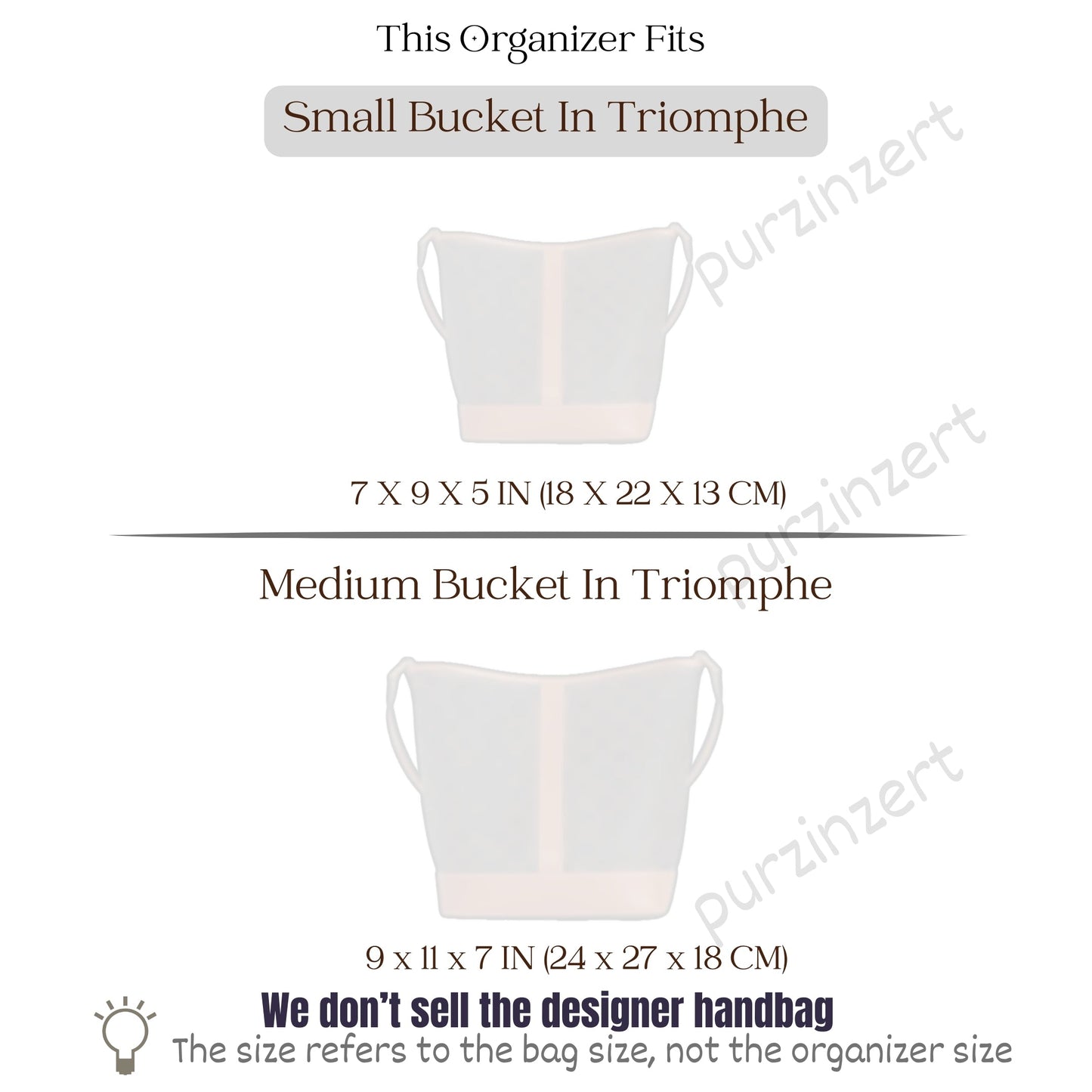 Bag Insert for (Celine, Small Bucket in Triomphe) Organizer of Felt Fabric