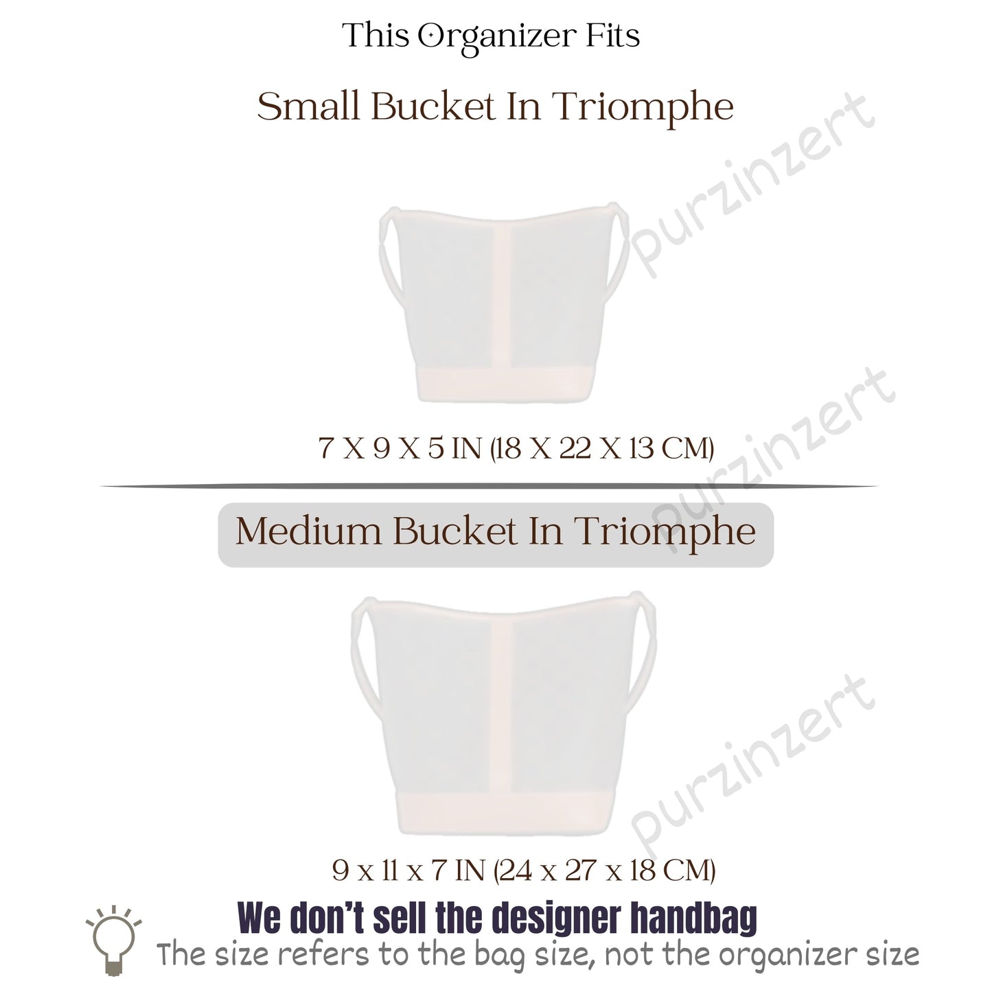 Bag Insert for (Celine, Medium Bucket in Triomphe) Organizer of Felt Fabric