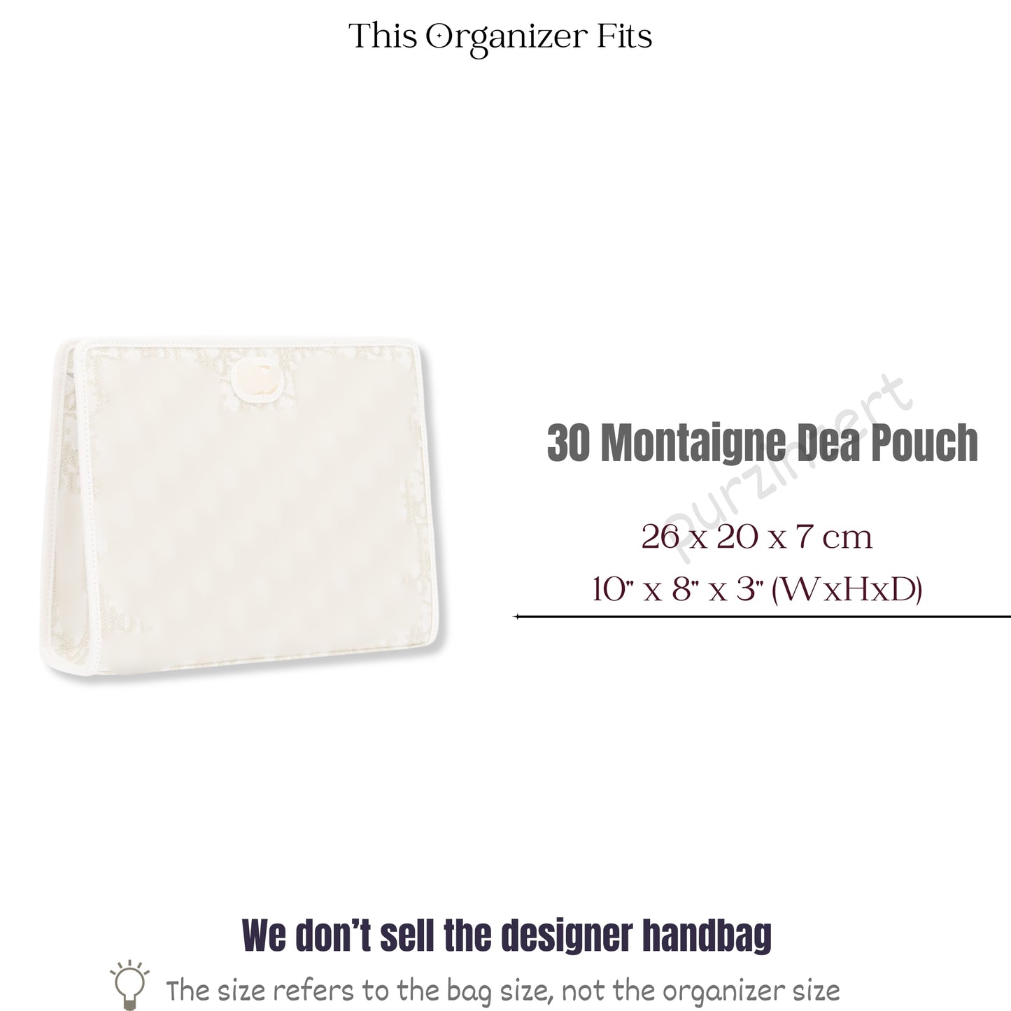 Bag Insert for (Dior, 30 Montaigne Dea Pouch) Organizer of Felt Fabric