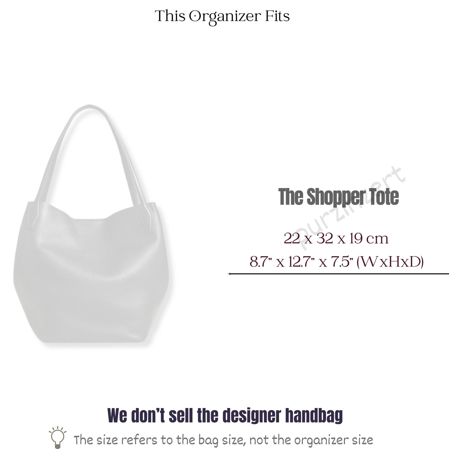 Bag Insert for (Madewell, Shopper Tote) Organizer of Felt Fabric