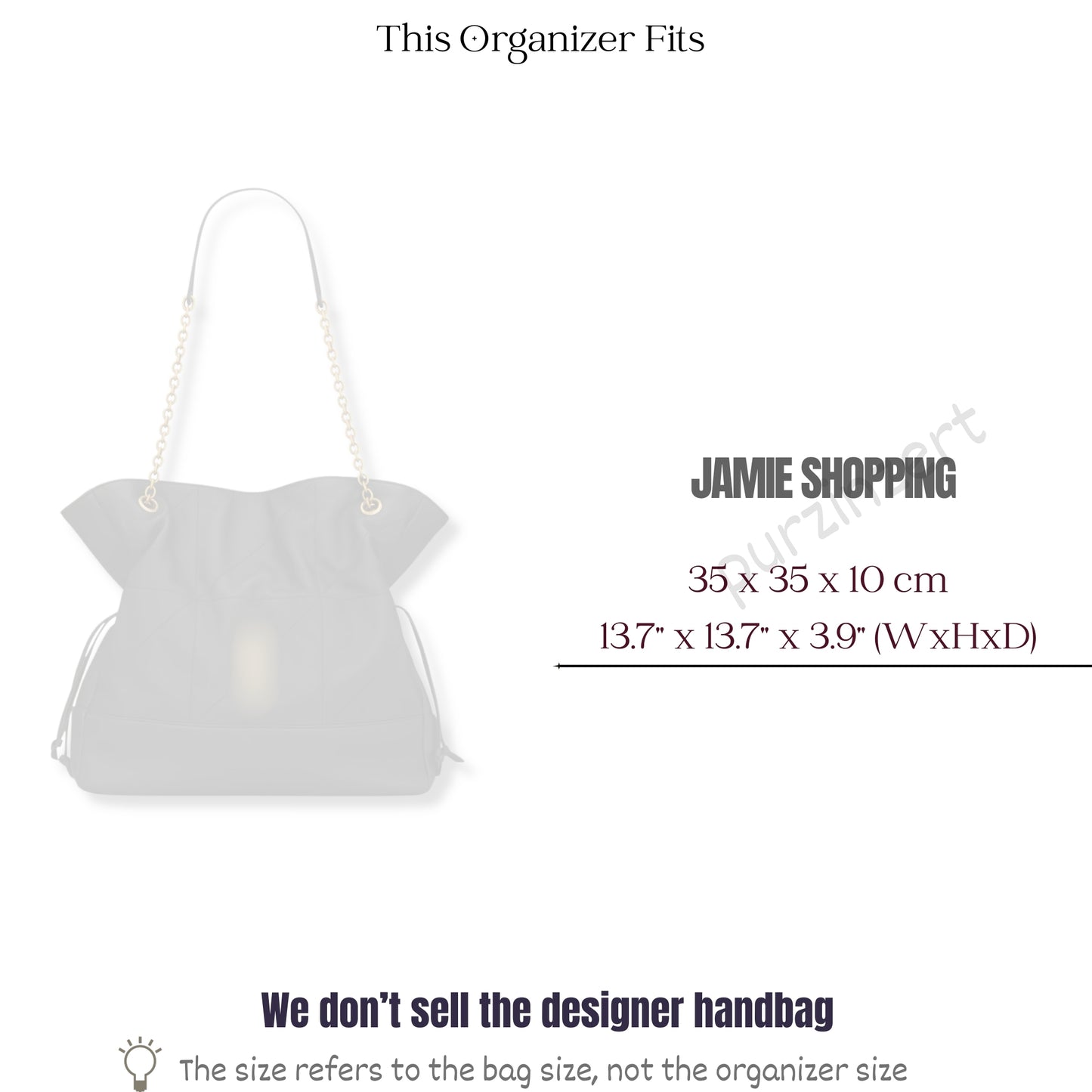 Bag Insert for (Saint Laurent (YSL), Jamie Shopping Bag) Organizer of Felt Fabric