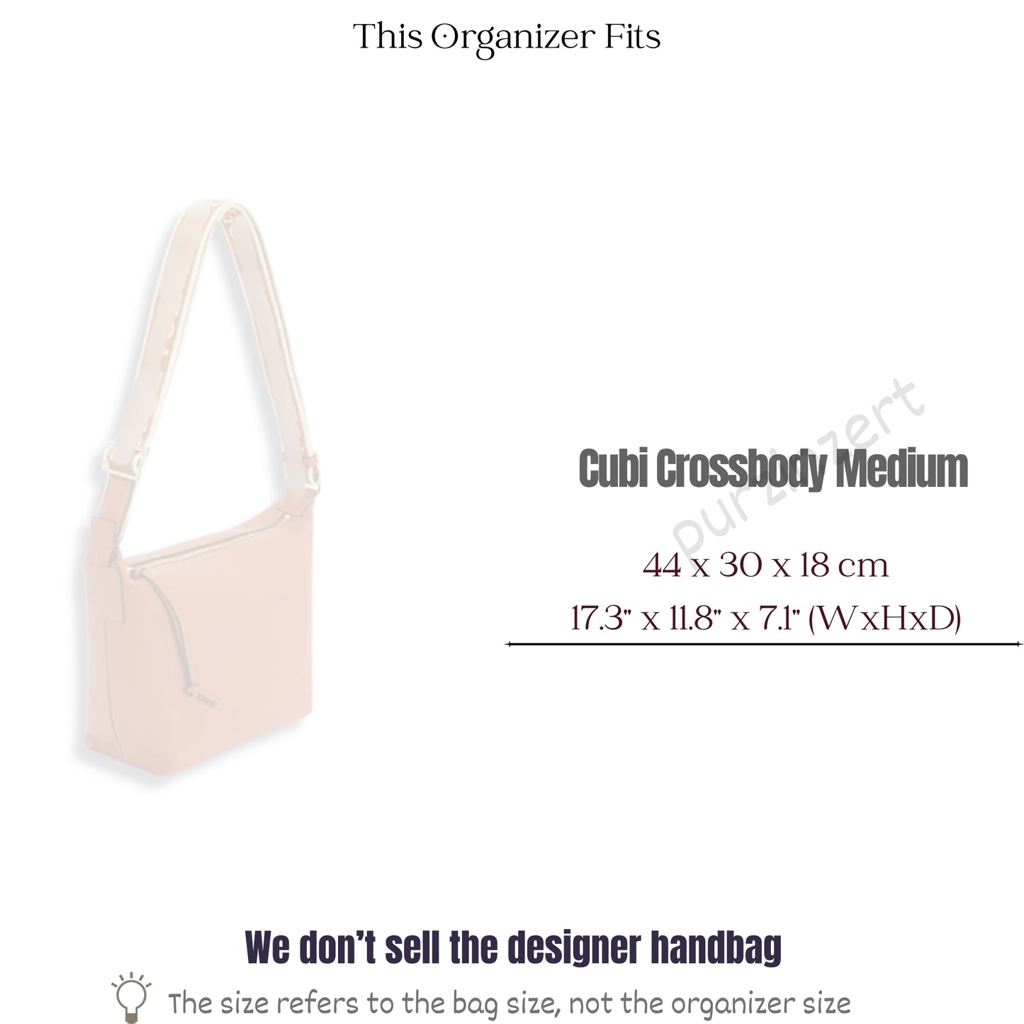 Bag Insert for (Loewe, Cubi Crossbody) Organizer of Silk Fabric