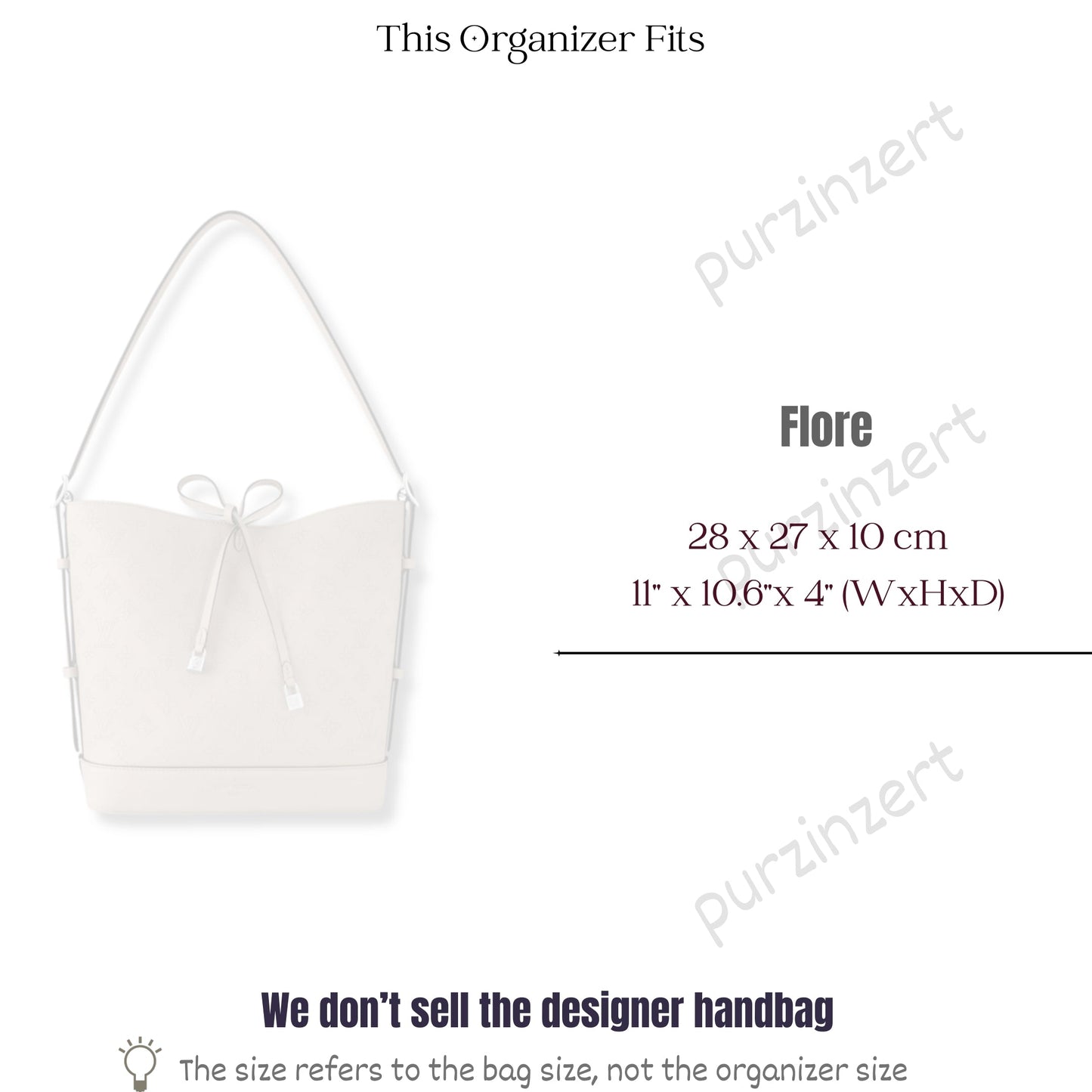 Bag Insert for (LV, Flore) Organizer of Felt Fabric