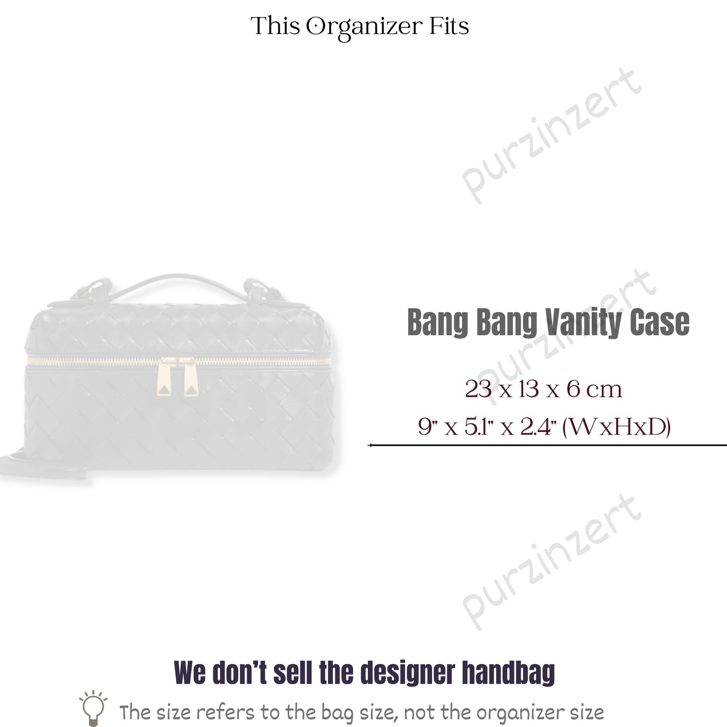 Bag Insert for (Bottega Veneta, Bang Bang Vanity Case) Organizer of Felt Fabric