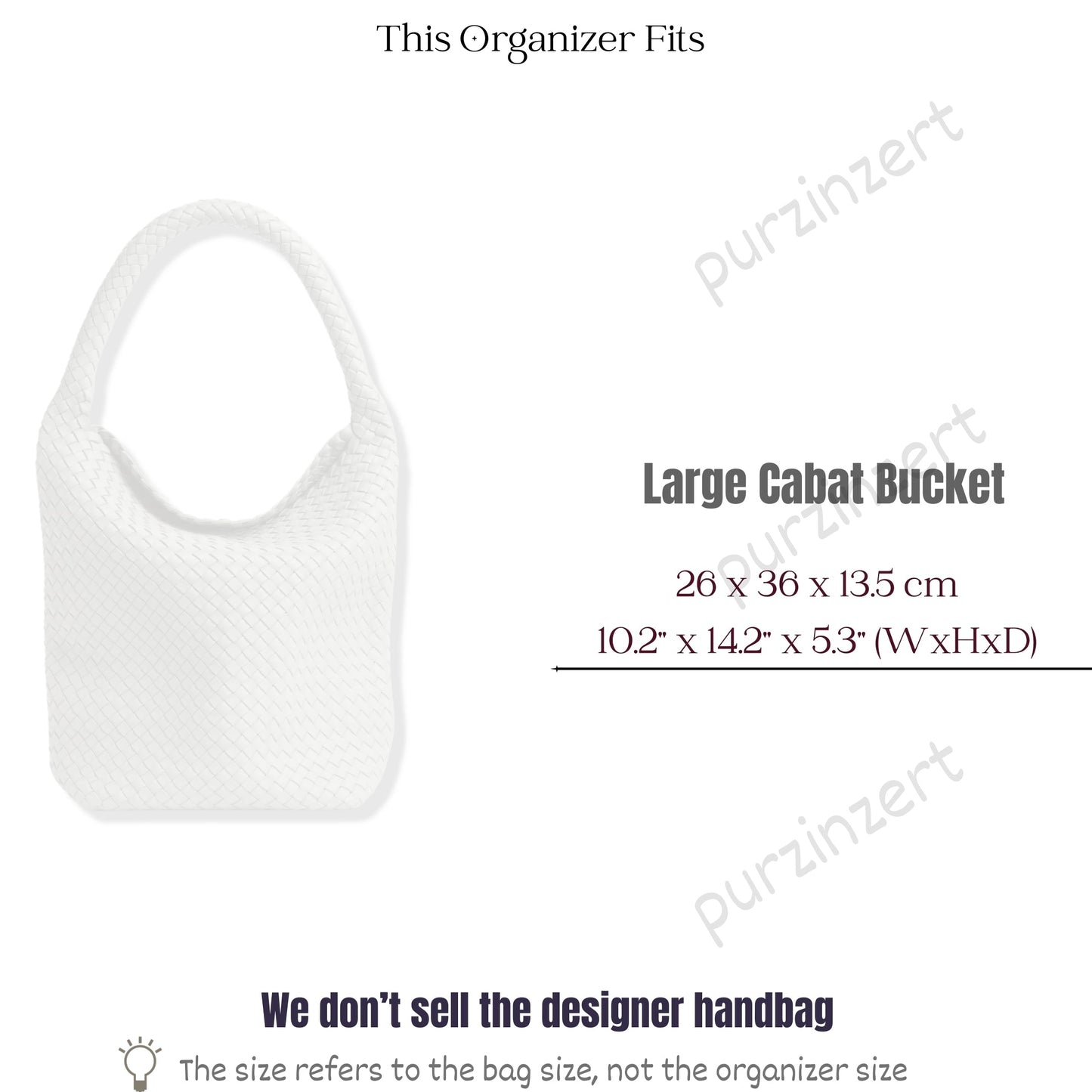 Bag Insert for (Bottega Veneta, Large Cabat Bucket 26cm) Organizer of Felt Fabric