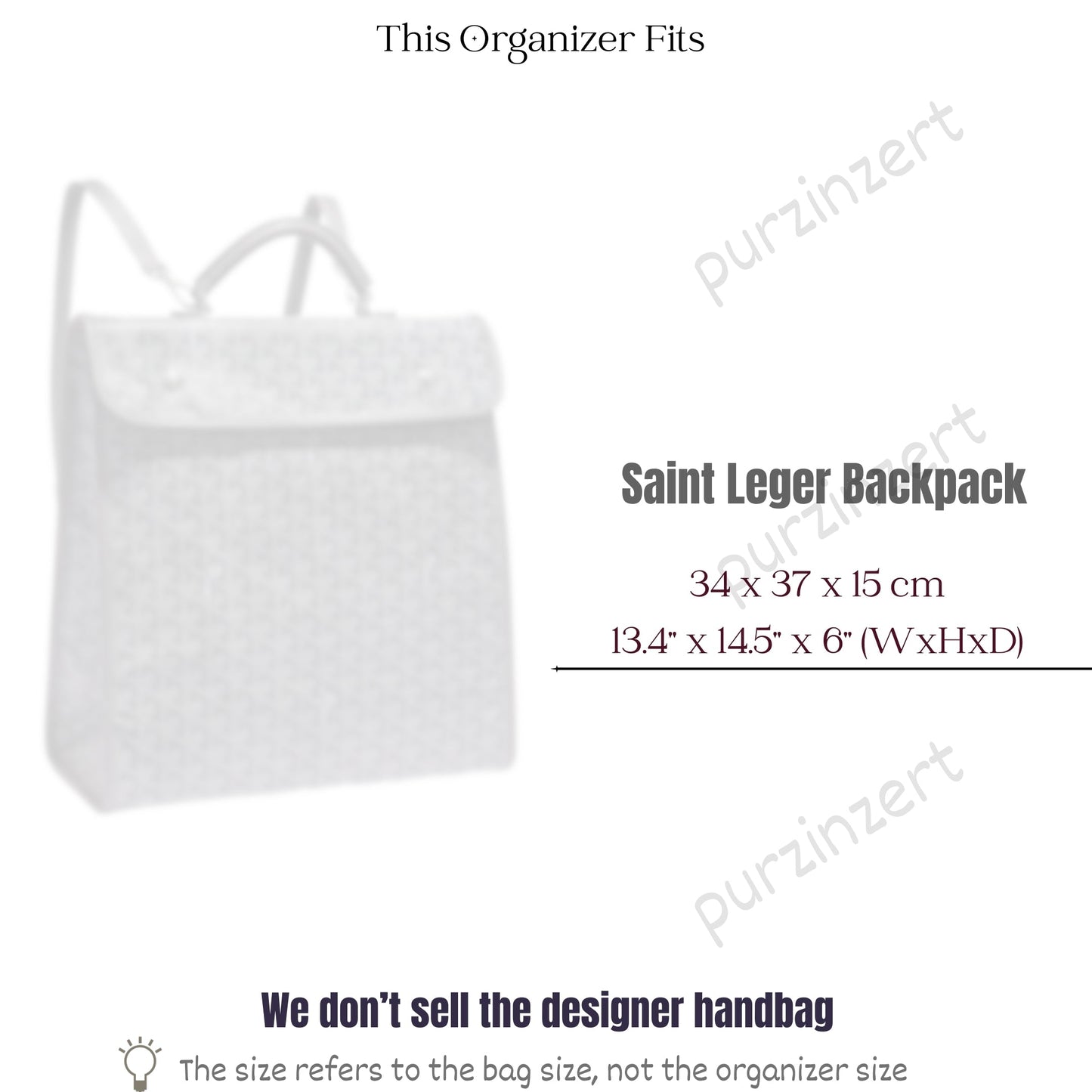Bag Insert for (Goyard, Saint Leger Backpack) Organizer of Silk Fabric