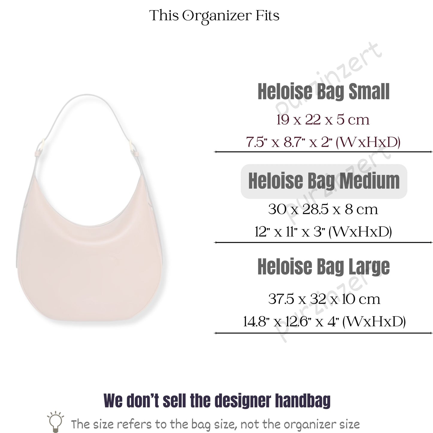 Bag Insert for (Celine, Heloise Bag Medium) Organizer of Felt Fabric