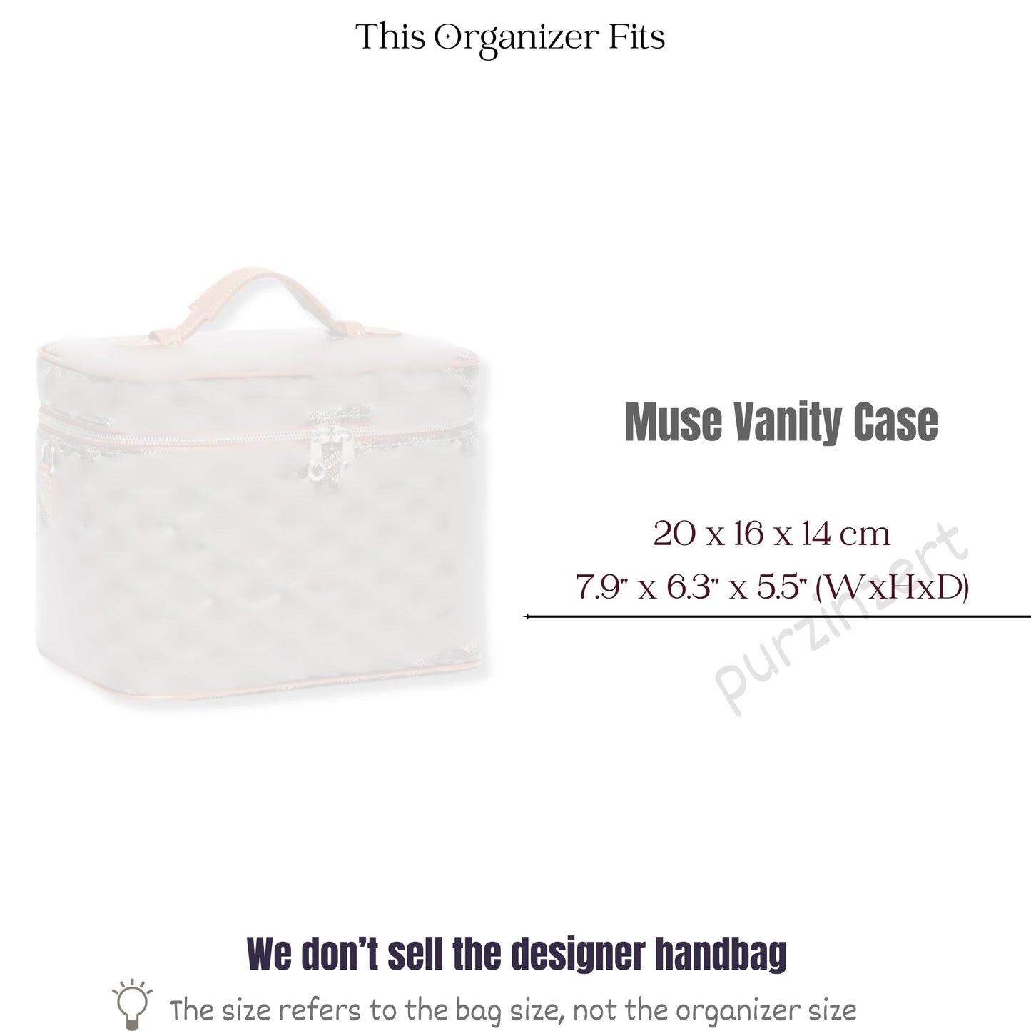 Bag Insert for (Goyard, Muse Vanity Case) Organizer of Felt Fabric