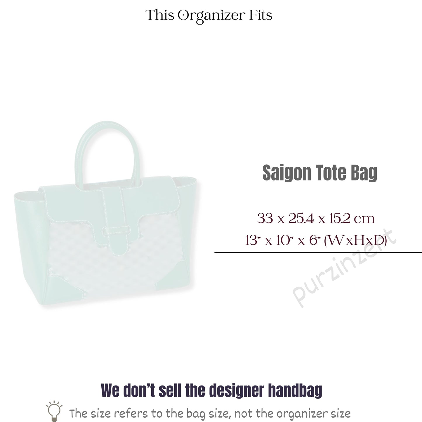 Bag Insert for (Goyard, Saigon Tote Bag) Organizer of Felt Fabric