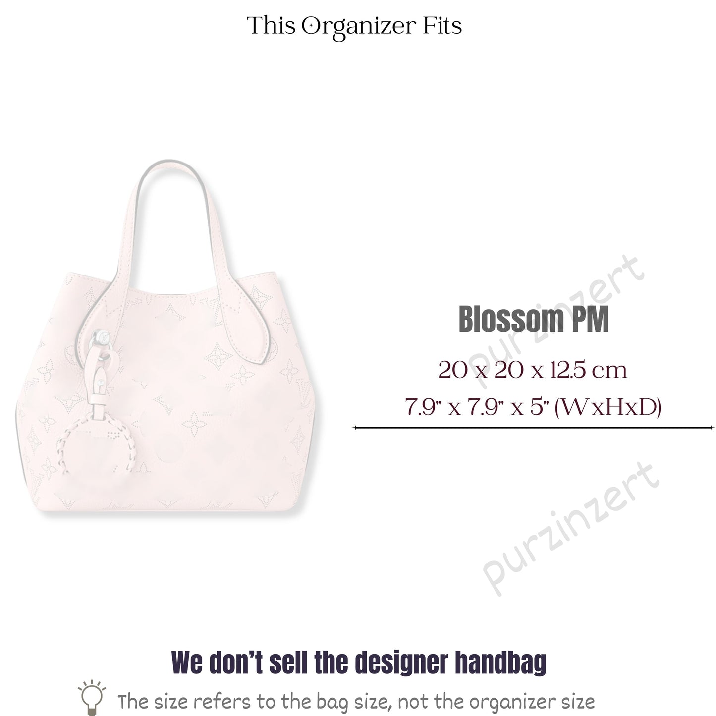 Bag Insert for (LV, Blossom PM) Organizer of Felt Fabric